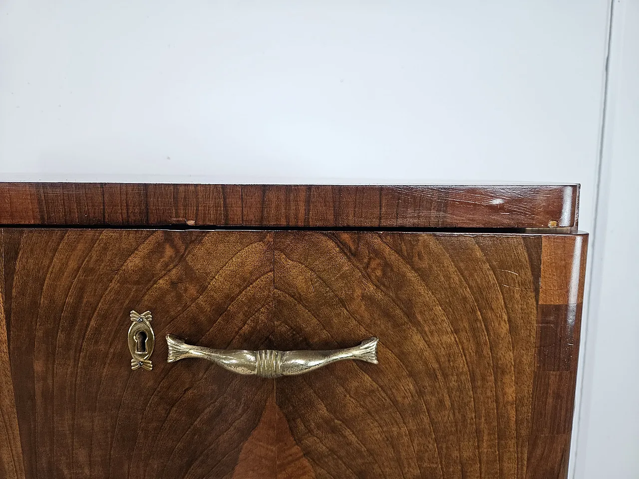 Walnut and metal chest of drawers, 1940s 20