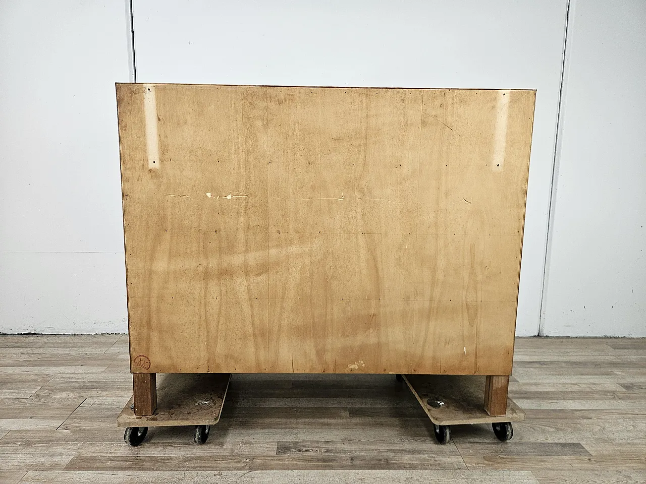 Walnut and metal chest of drawers, 1940s 21