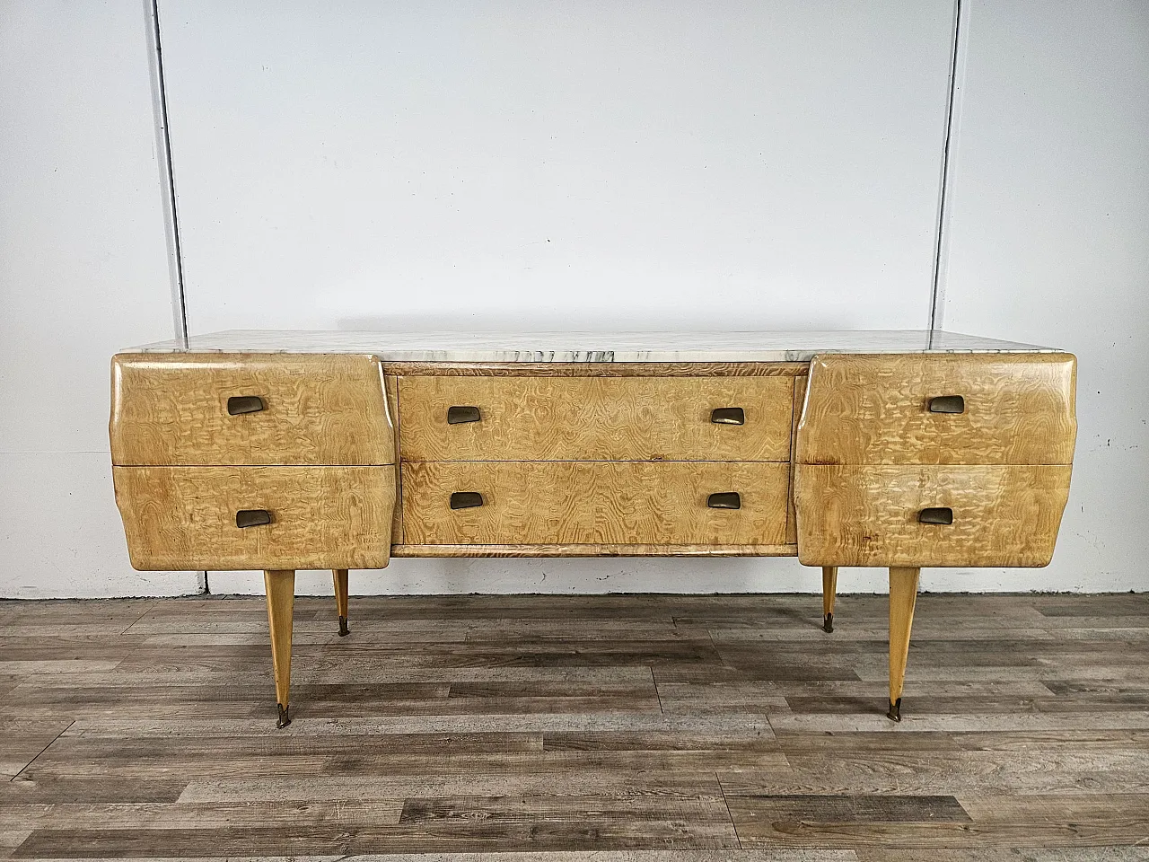 Maple and marble chest of drawers, 1950s 1