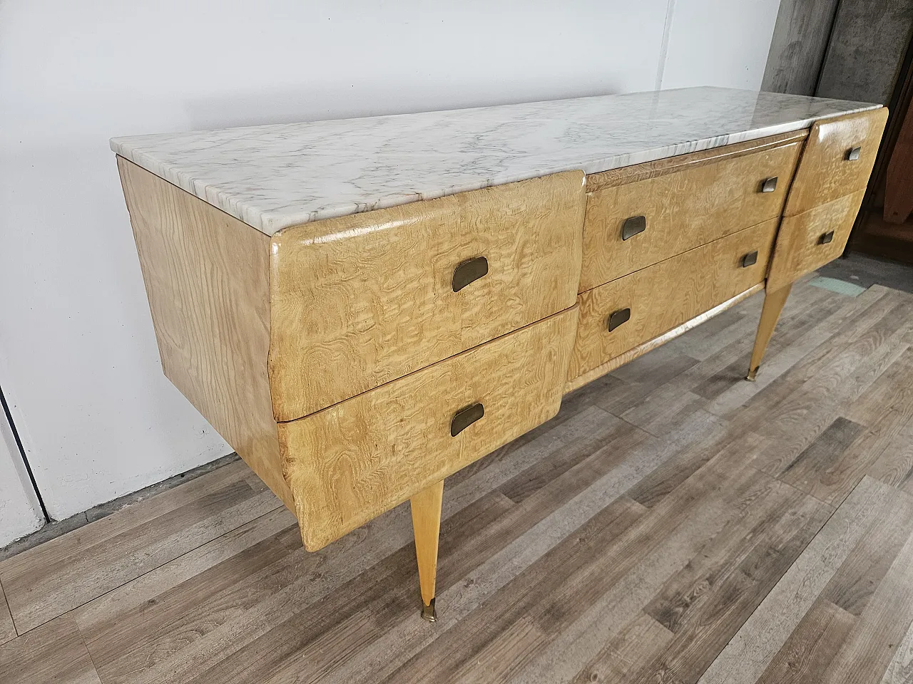 Maple and marble chest of drawers, 1950s 3