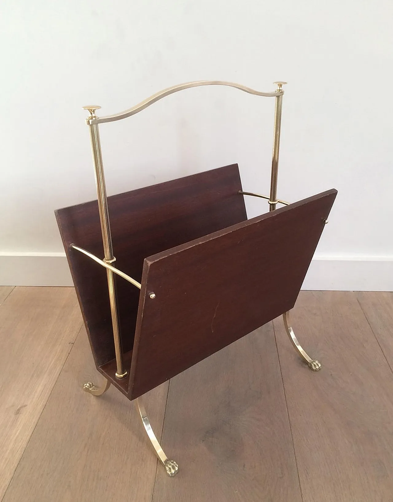 Magazine Rack with Claw Feet attributed to Maison Jansen, circa 1940 4