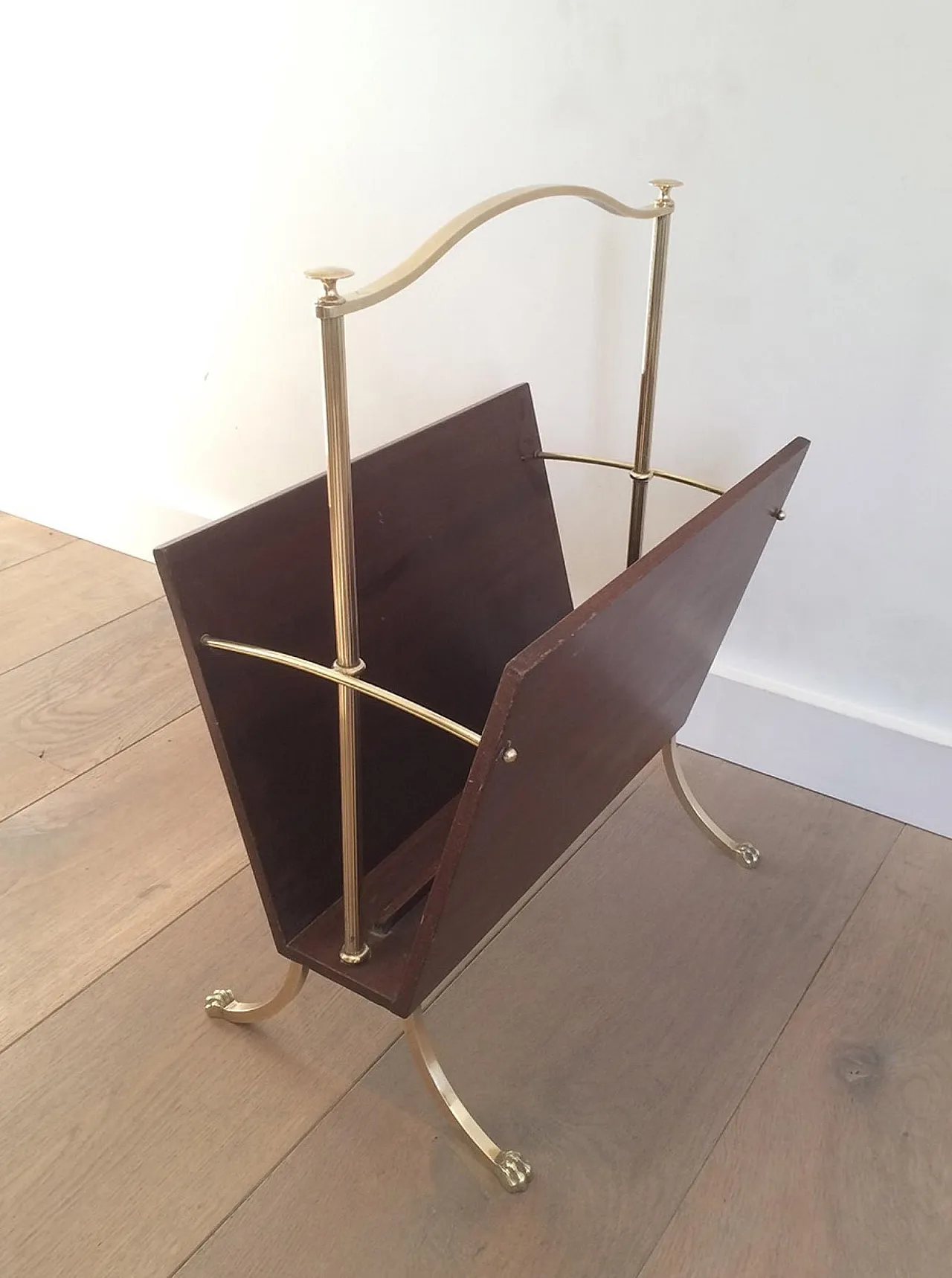 Magazine Rack with Claw Feet attributed to Maison Jansen, circa 1940 5