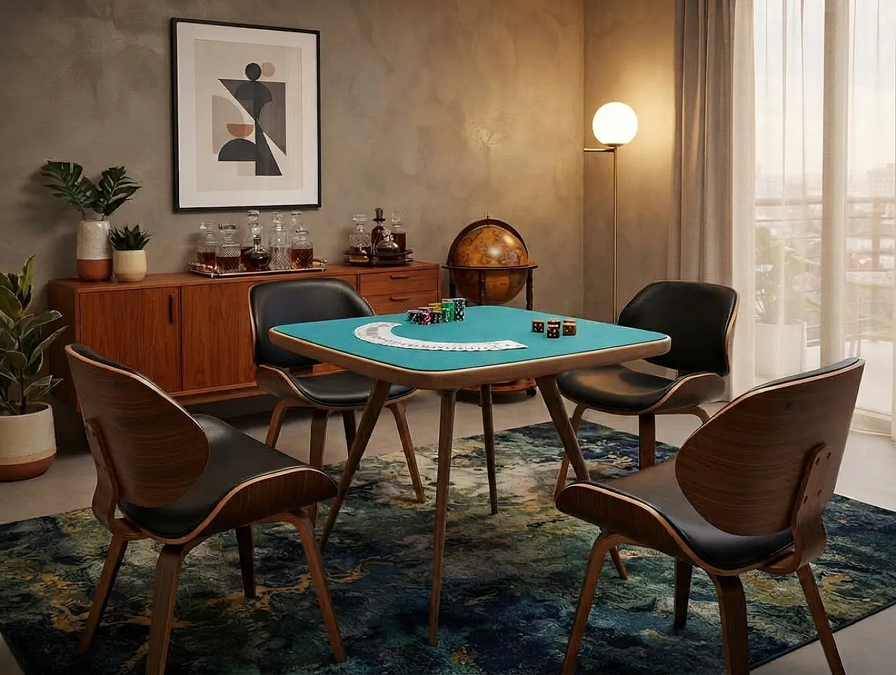Restored 1950s maple wood game table by Cassina, 1950s 7