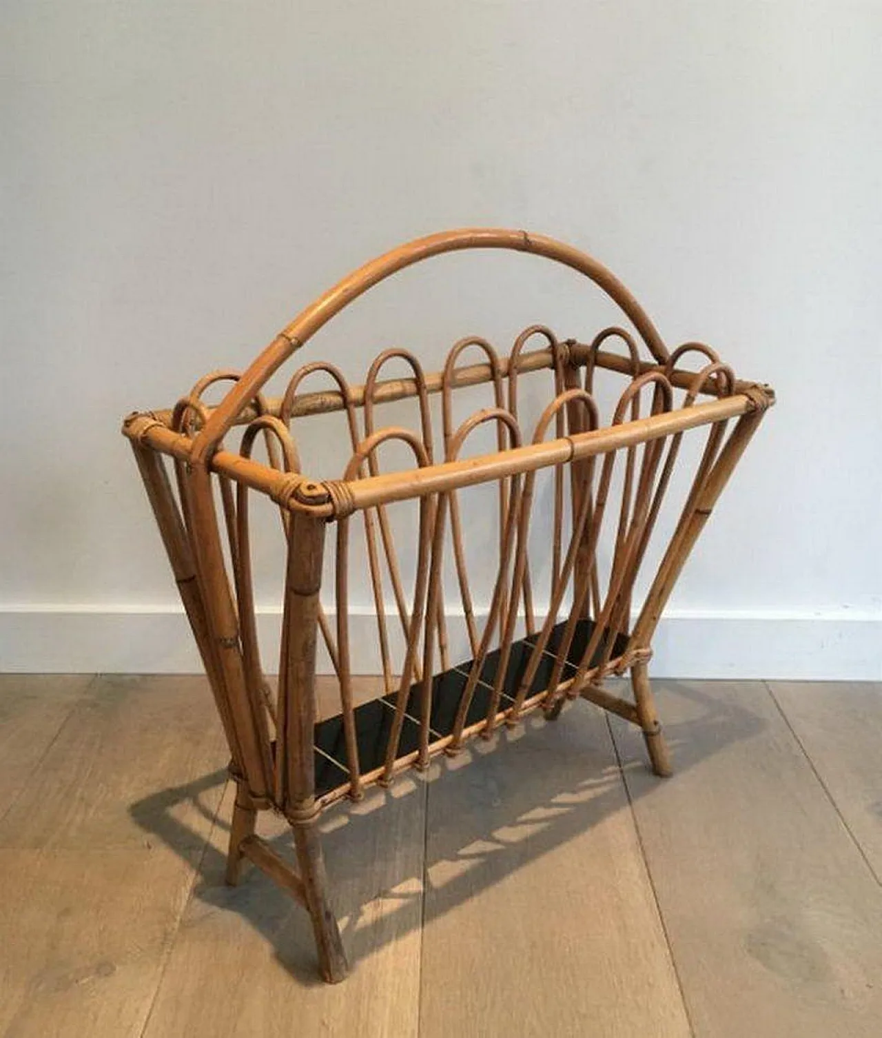 Rattan Magazine Rack, circa 1950 2