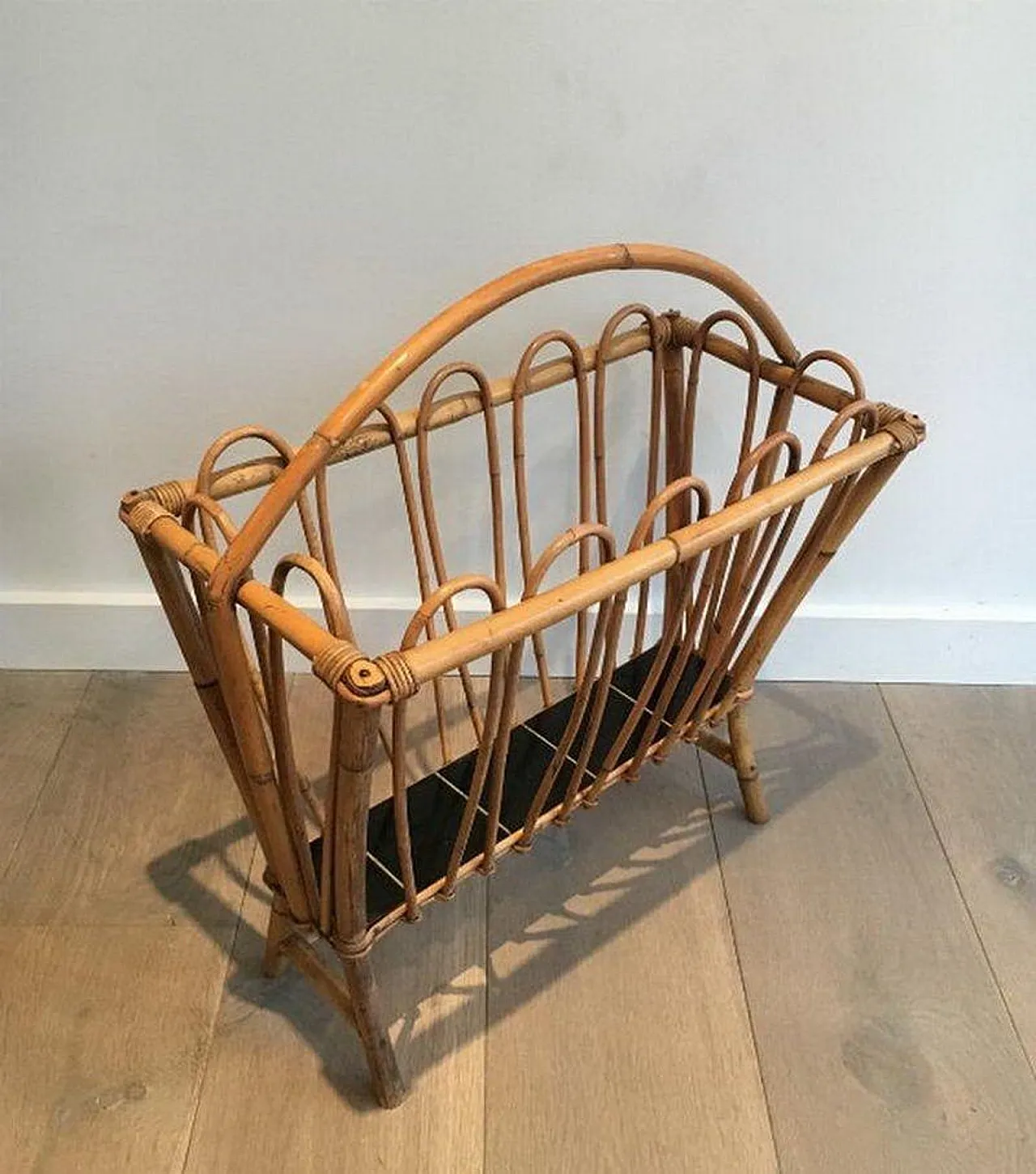 Rattan Magazine Rack, circa 1950 3