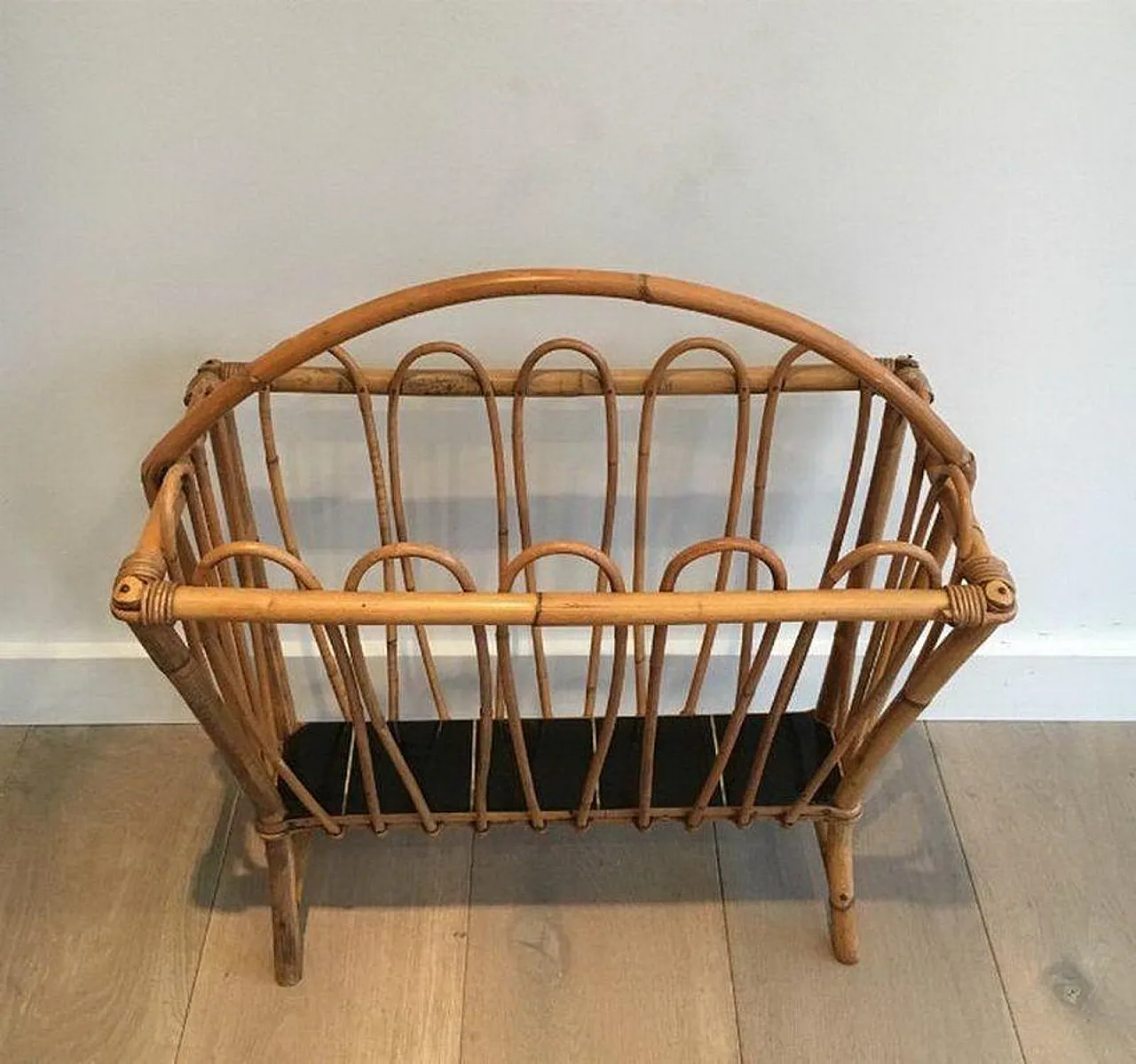 Rattan Magazine Rack, circa 1950 4