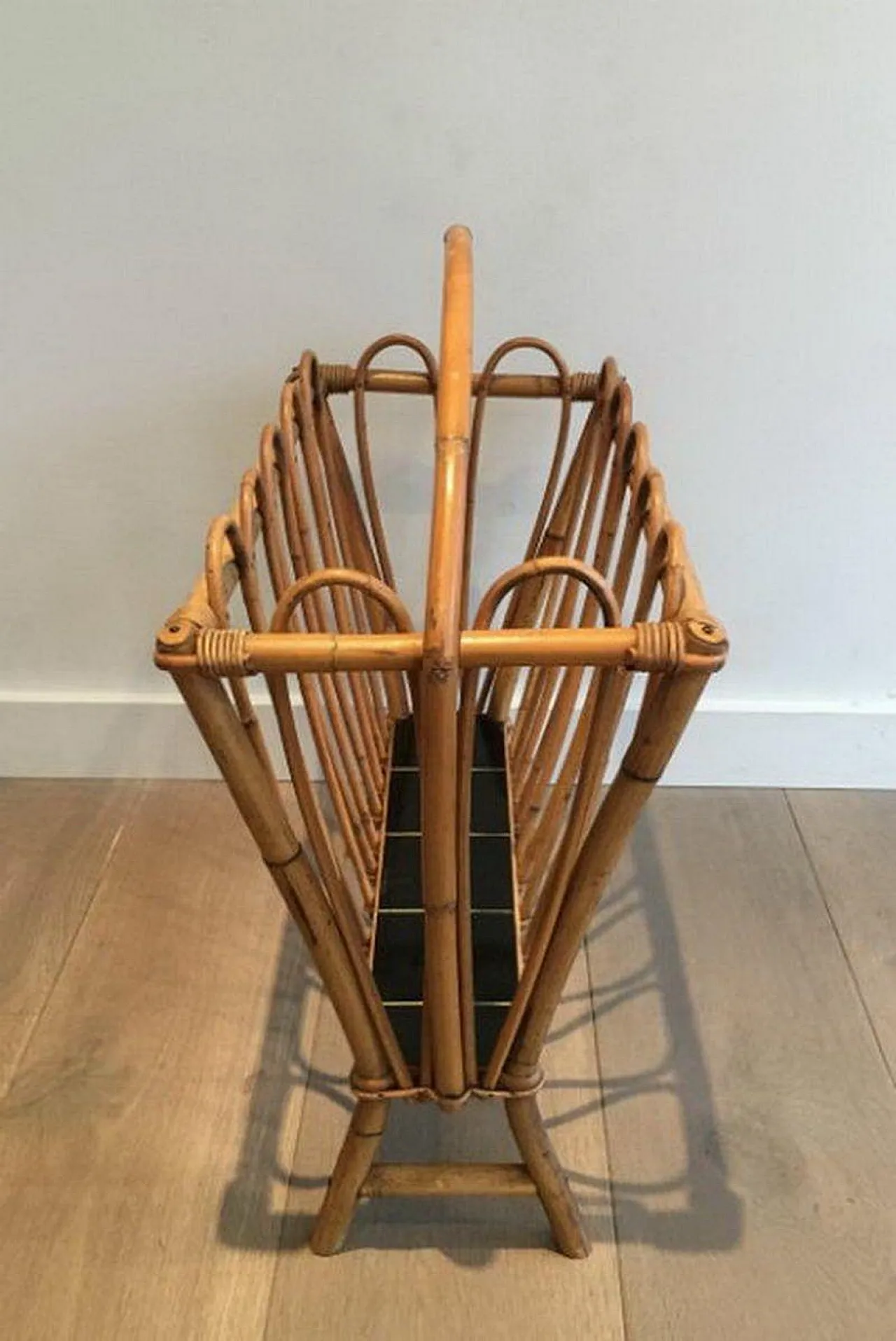 Rattan Magazine Rack, circa 1950 5