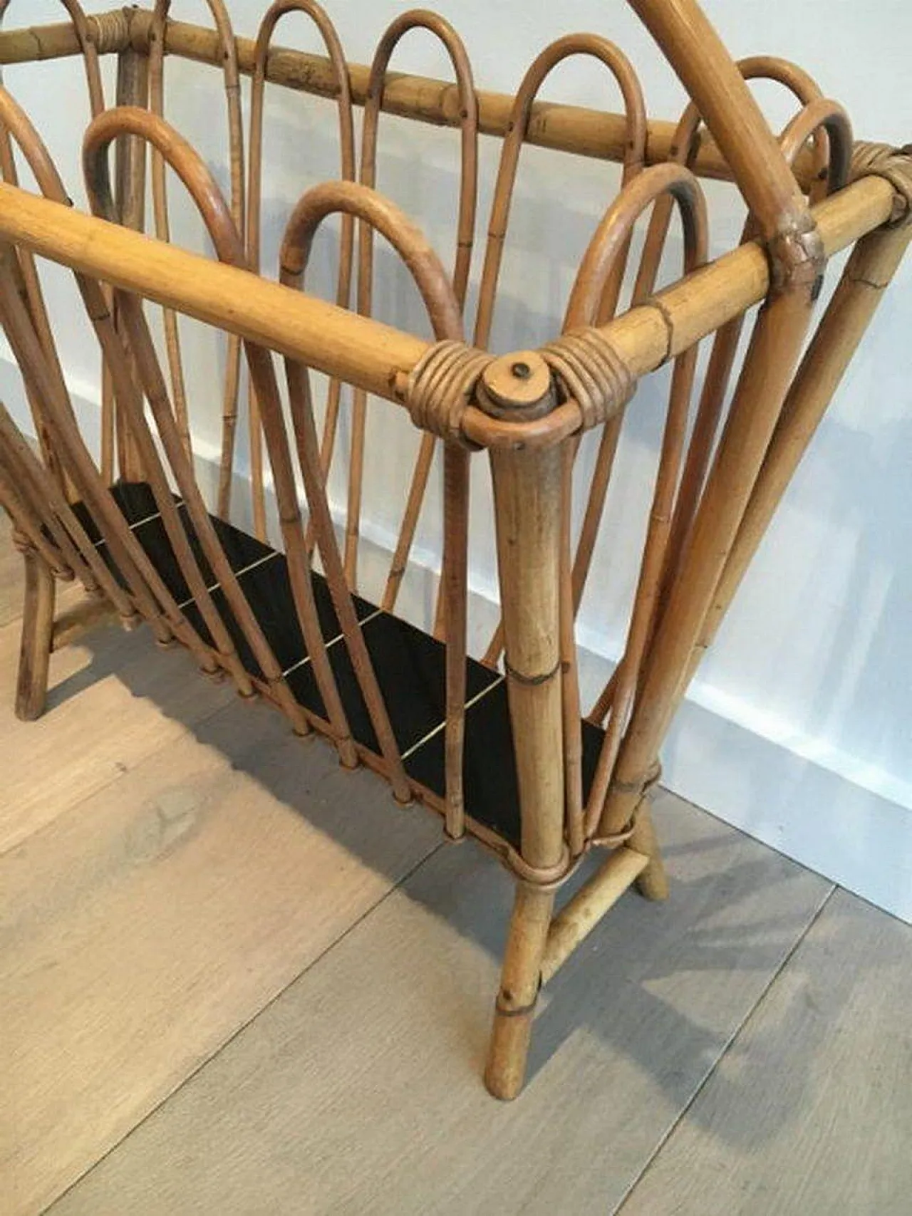 Rattan Magazine Rack, circa 1950 7