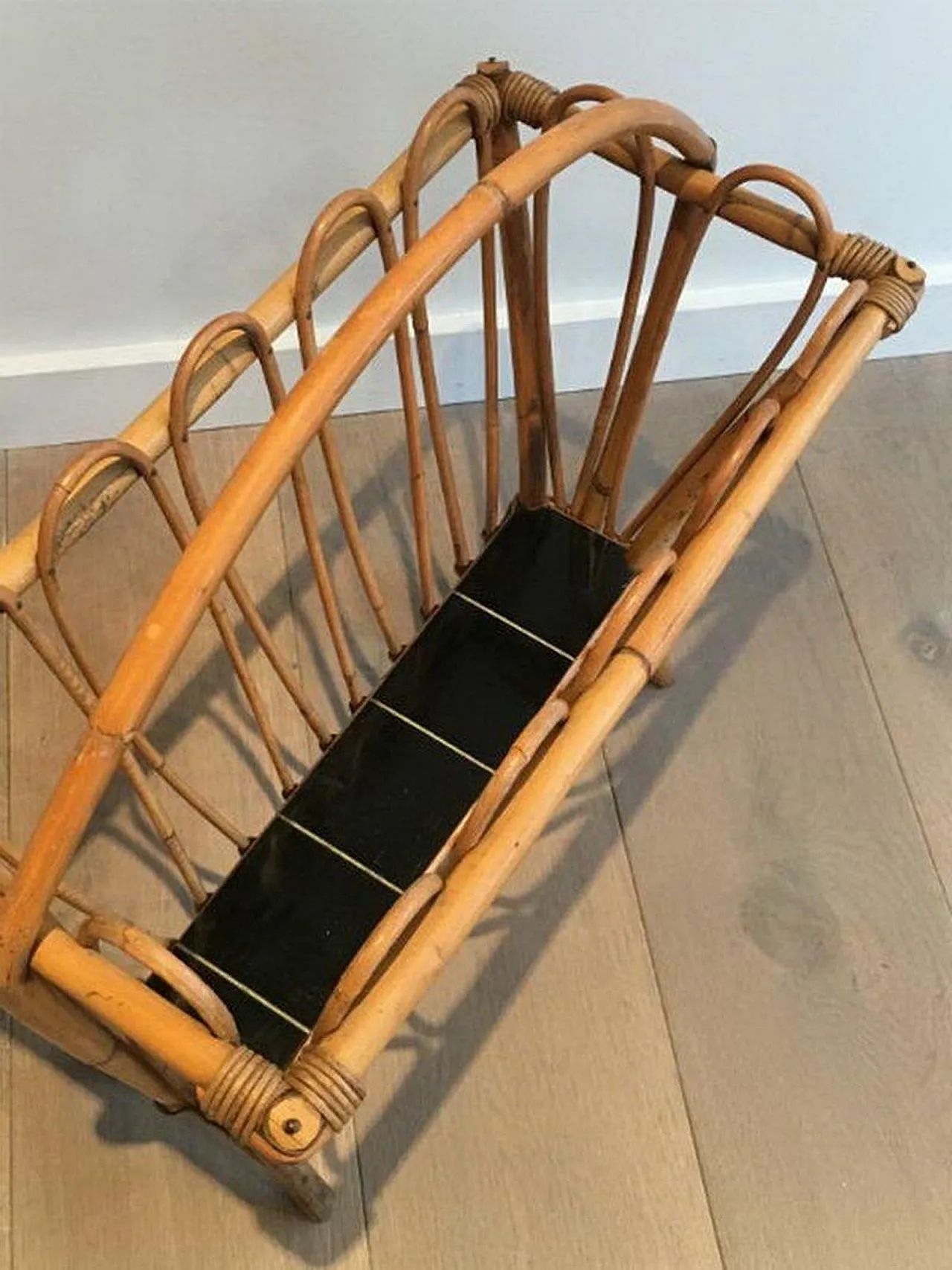 Rattan Magazine Rack, circa 1950 8