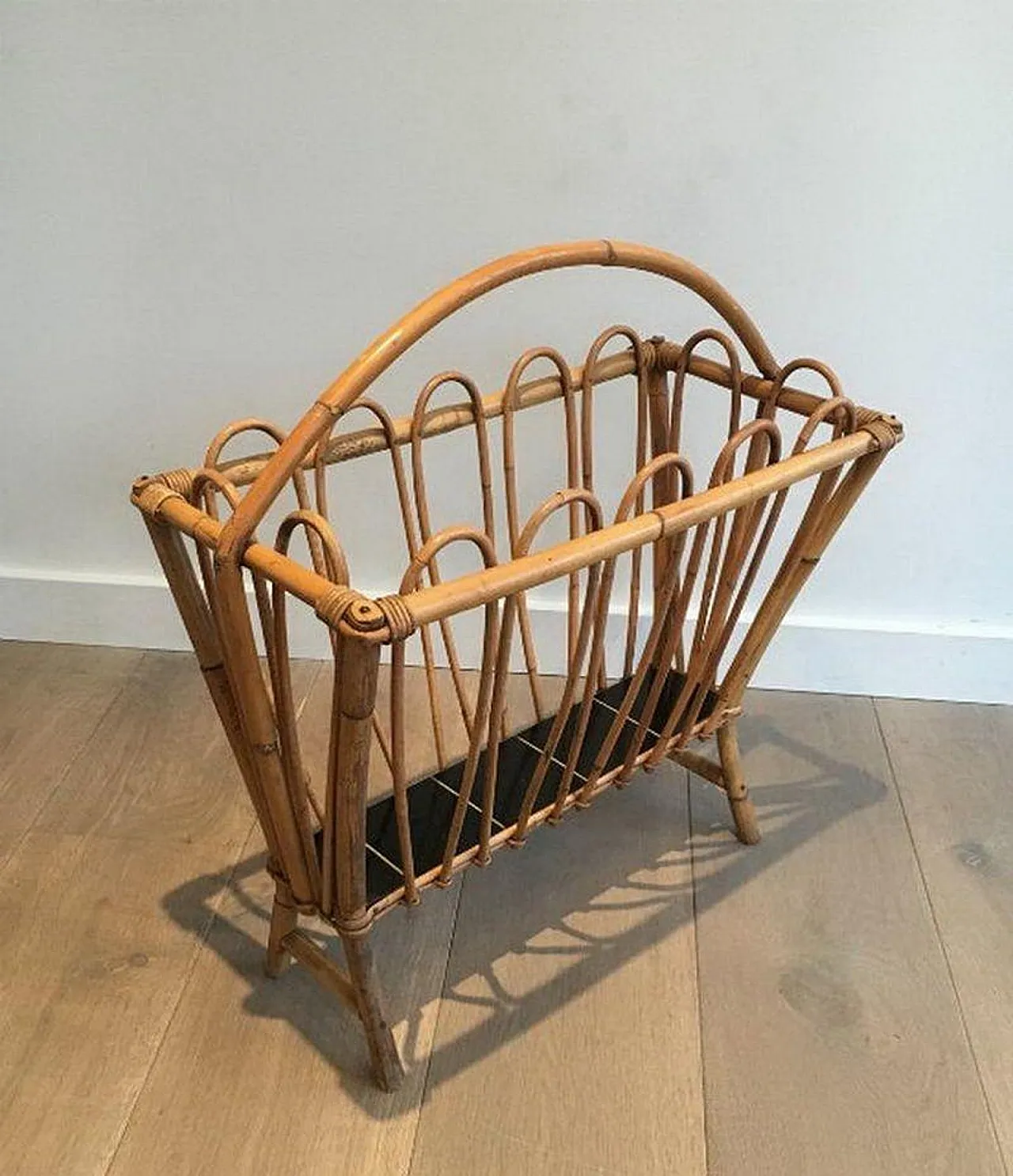 Rattan Magazine Rack, circa 1950 9
