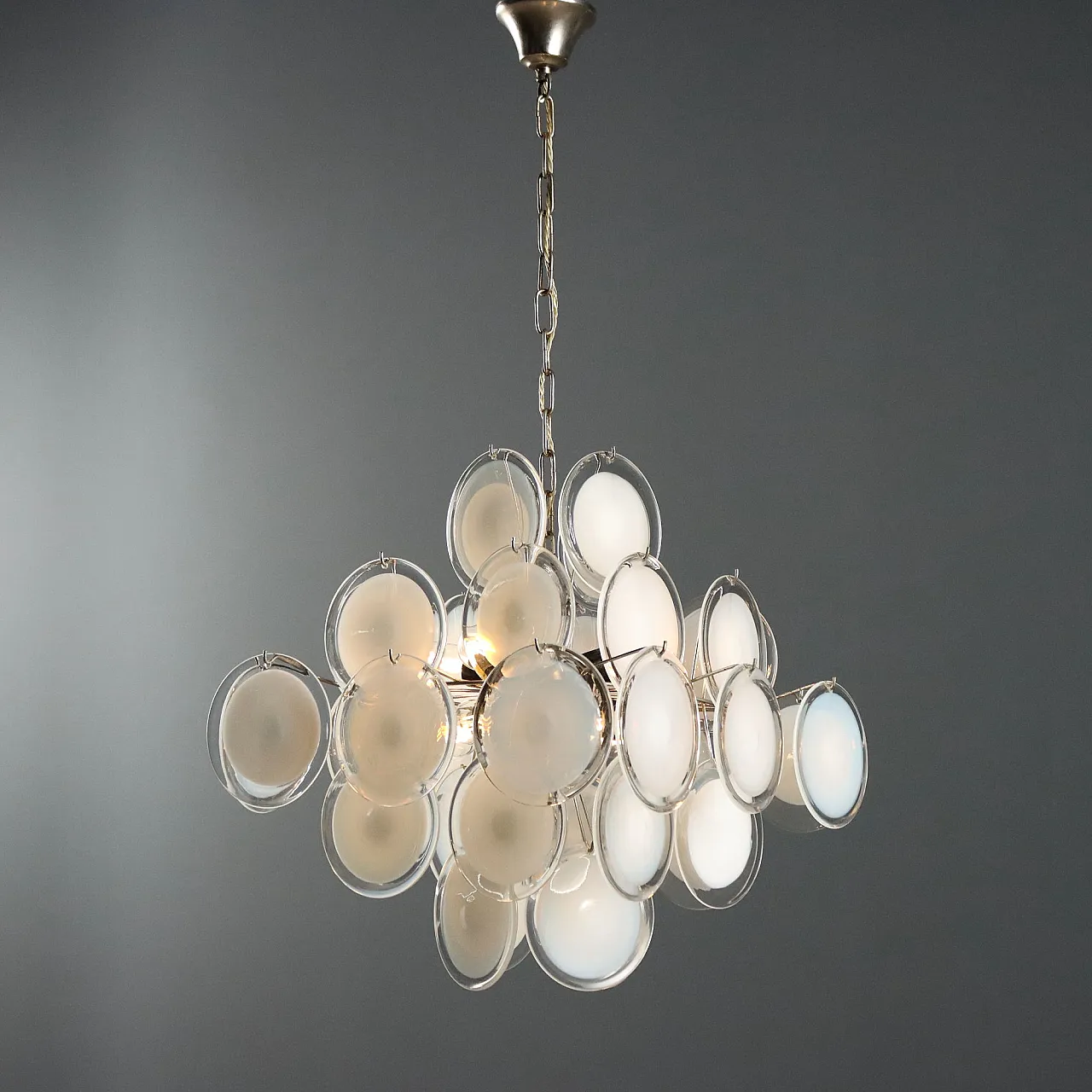 Pendant lamp with Murano glass discs, 1970s 1