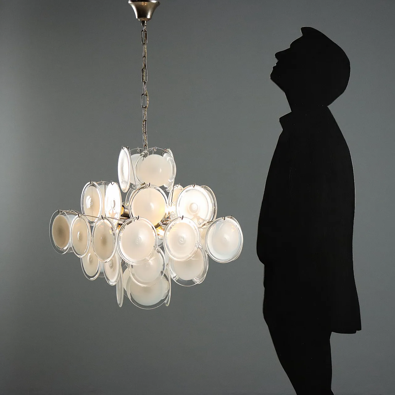 Pendant lamp with Murano glass discs, 1970s 3
