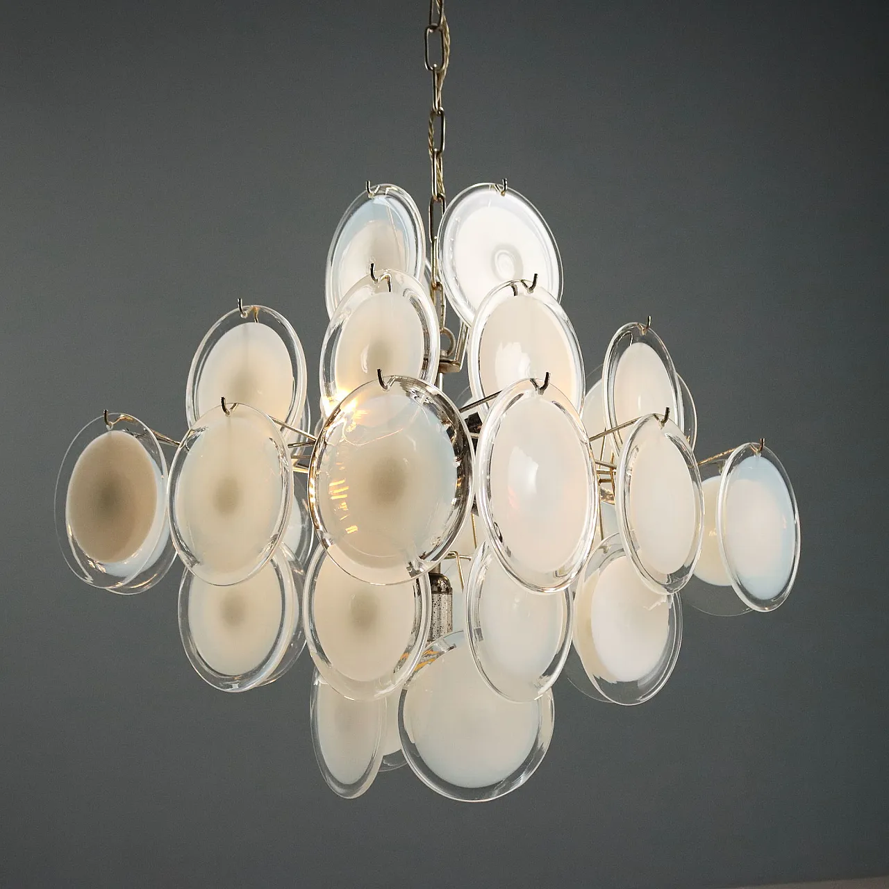 Pendant lamp with Murano glass discs, 1970s 4