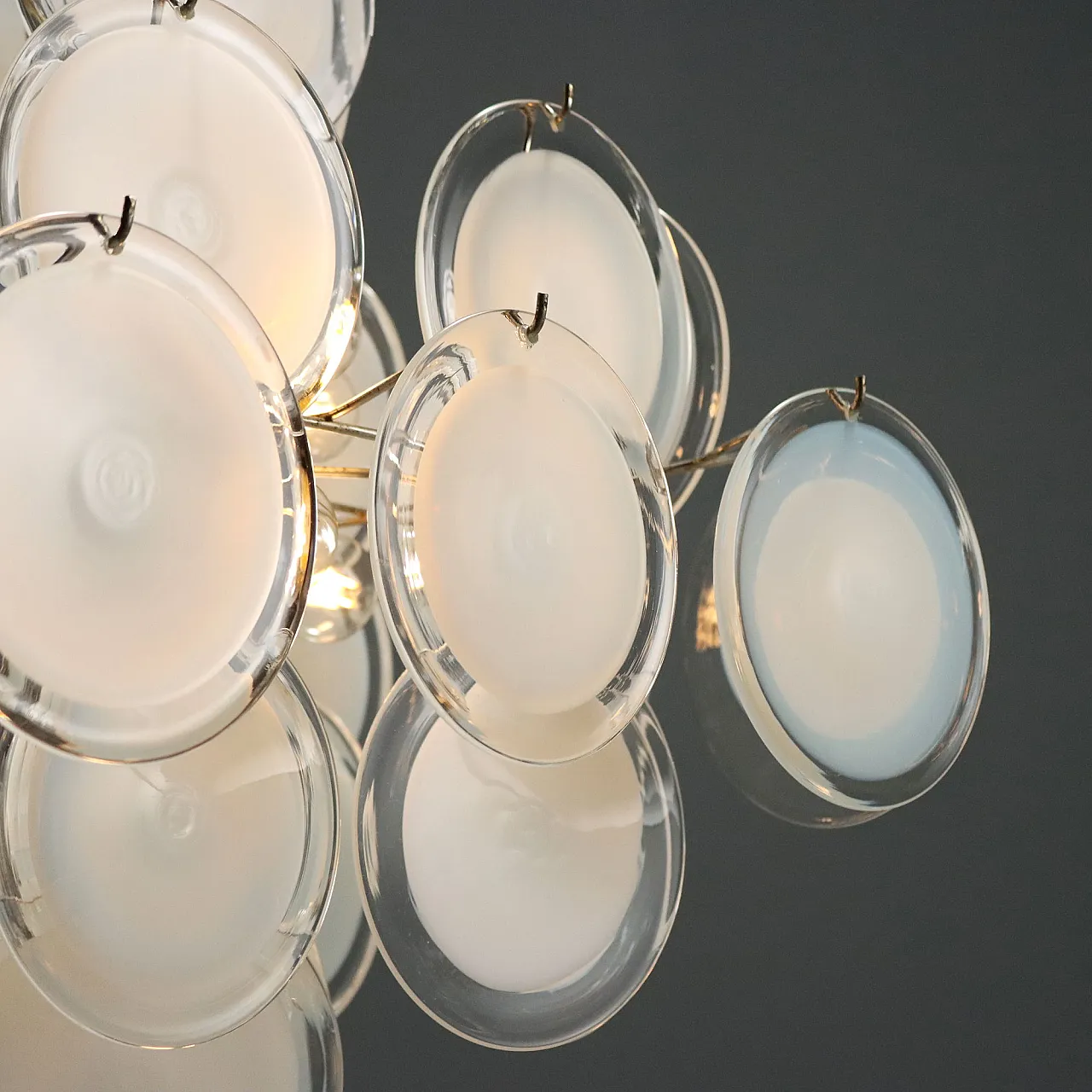 Pendant lamp with Murano glass discs, 1970s 7