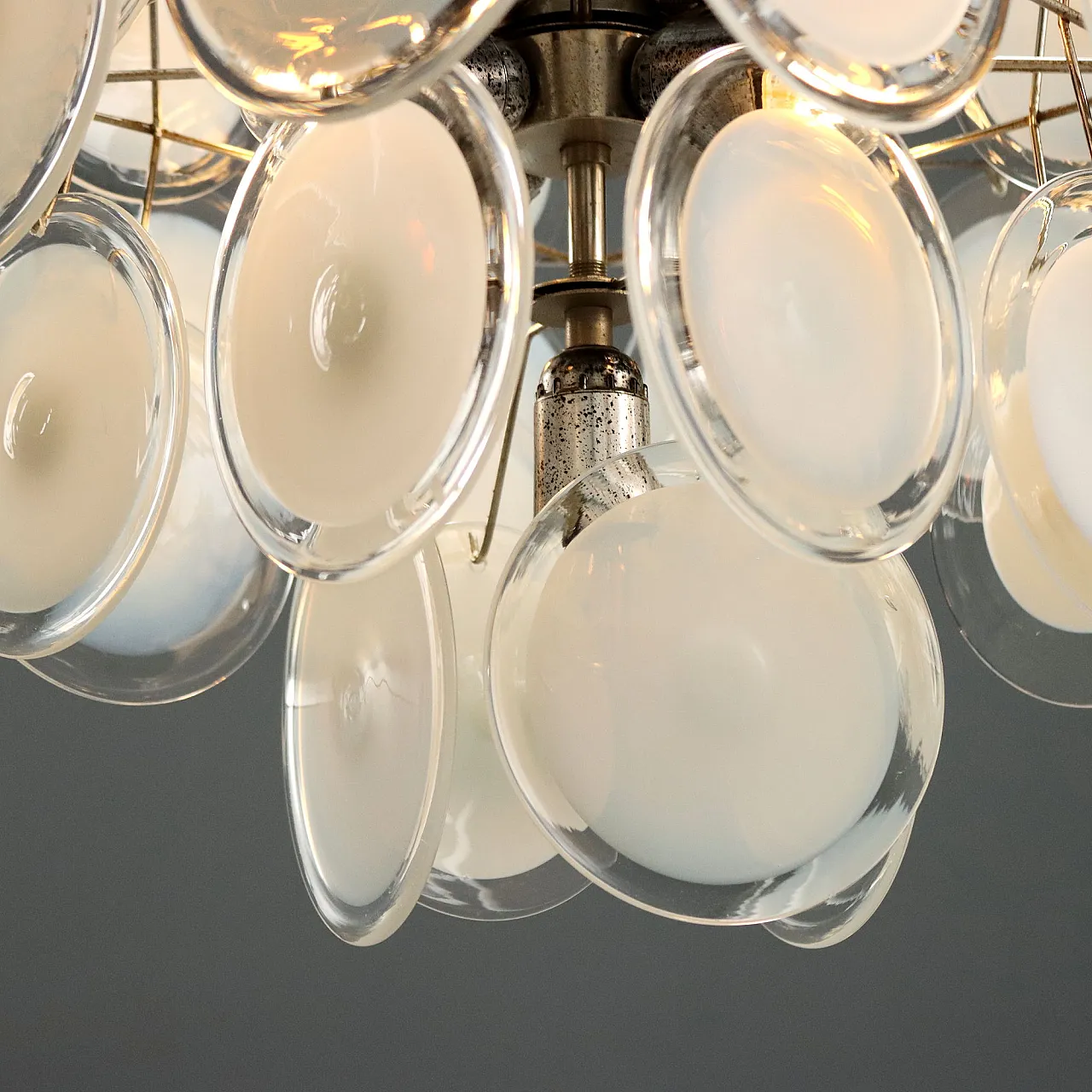 Pendant lamp with Murano glass discs, 1970s 8
