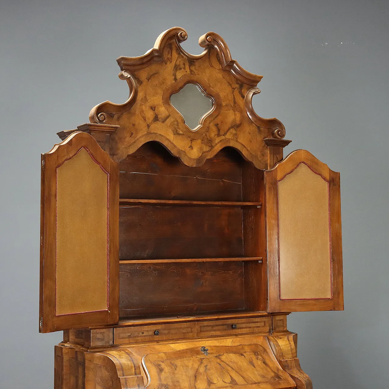Walnut and burl burl trumeau, early 20th century 4