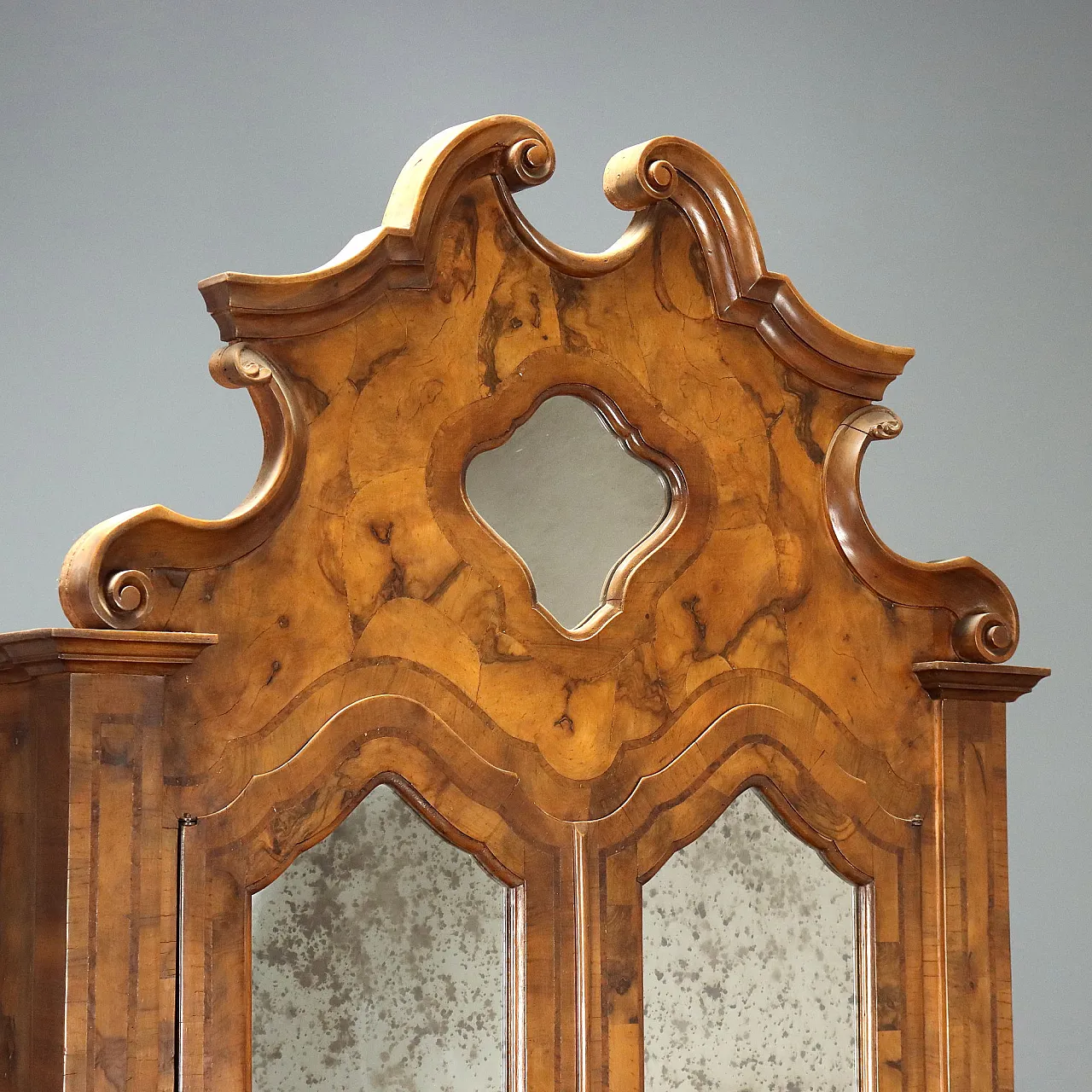 Walnut and burl burl trumeau, early 20th century 5