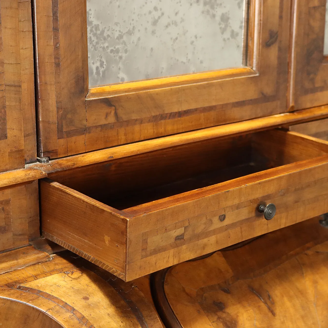 Walnut and burl burl trumeau, early 20th century 7
