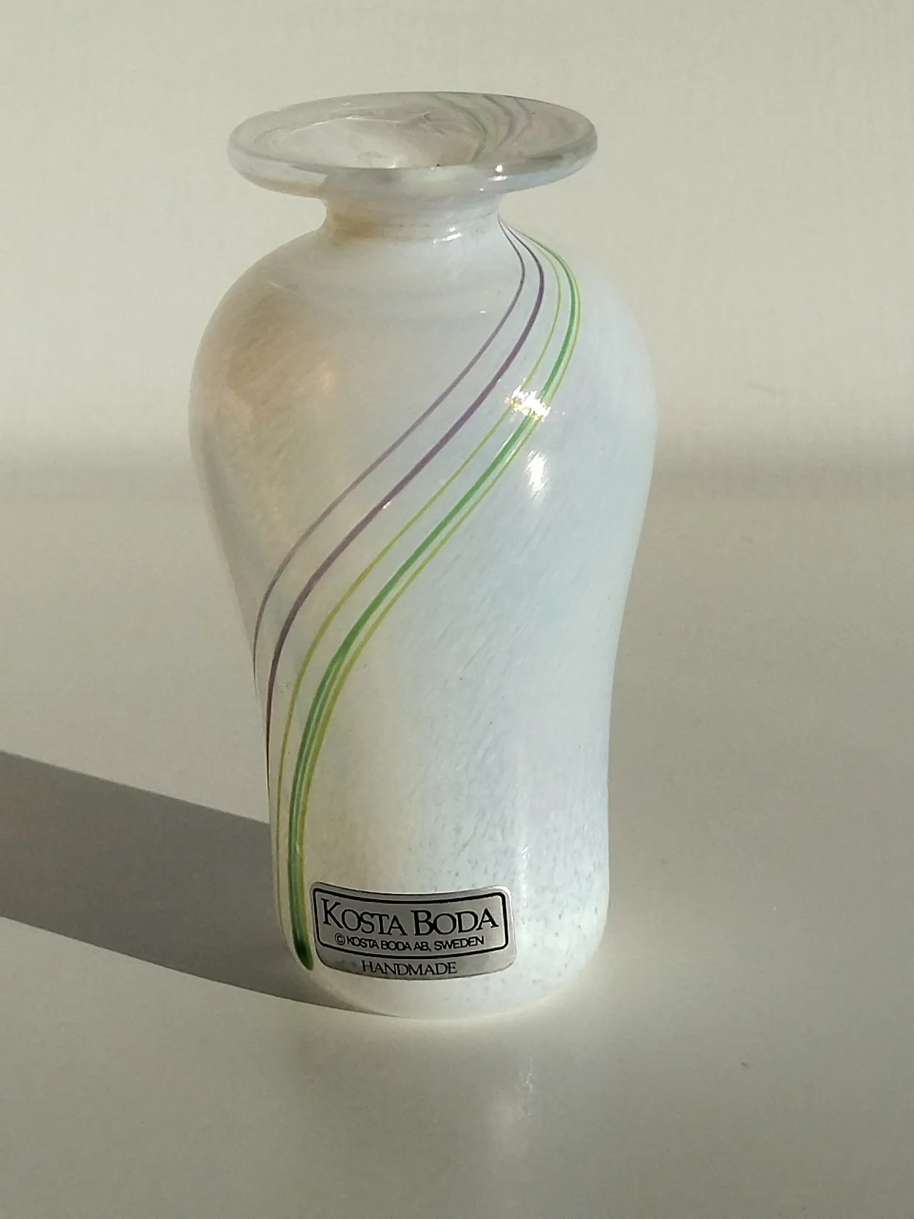 Rainbow blown glass vase by Kosta Boda 8