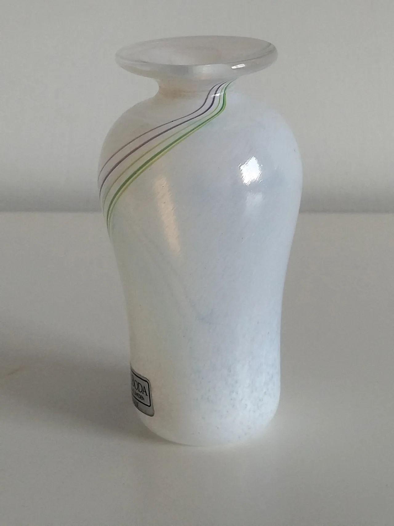 Rainbow blown glass vase by Kosta Boda 9