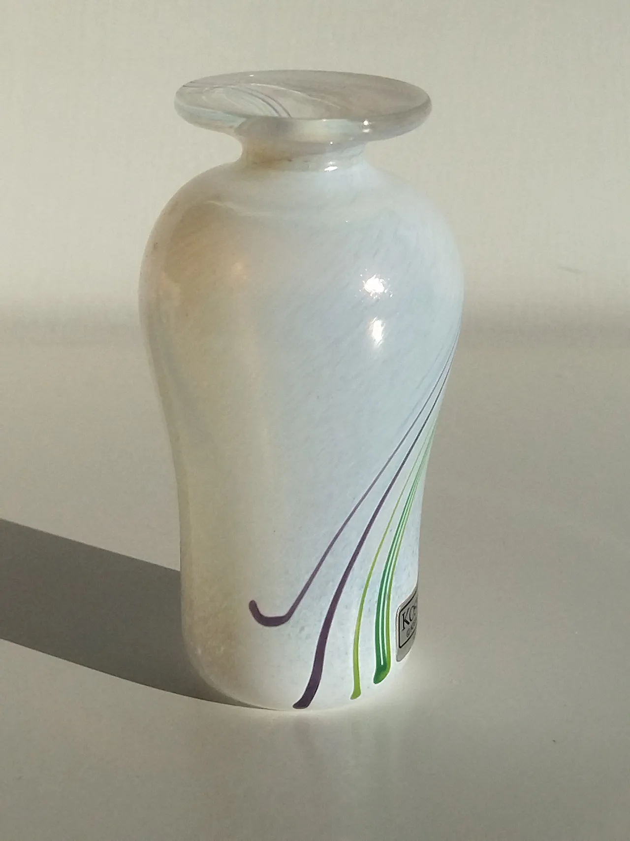 Rainbow blown glass vase by Kosta Boda 11