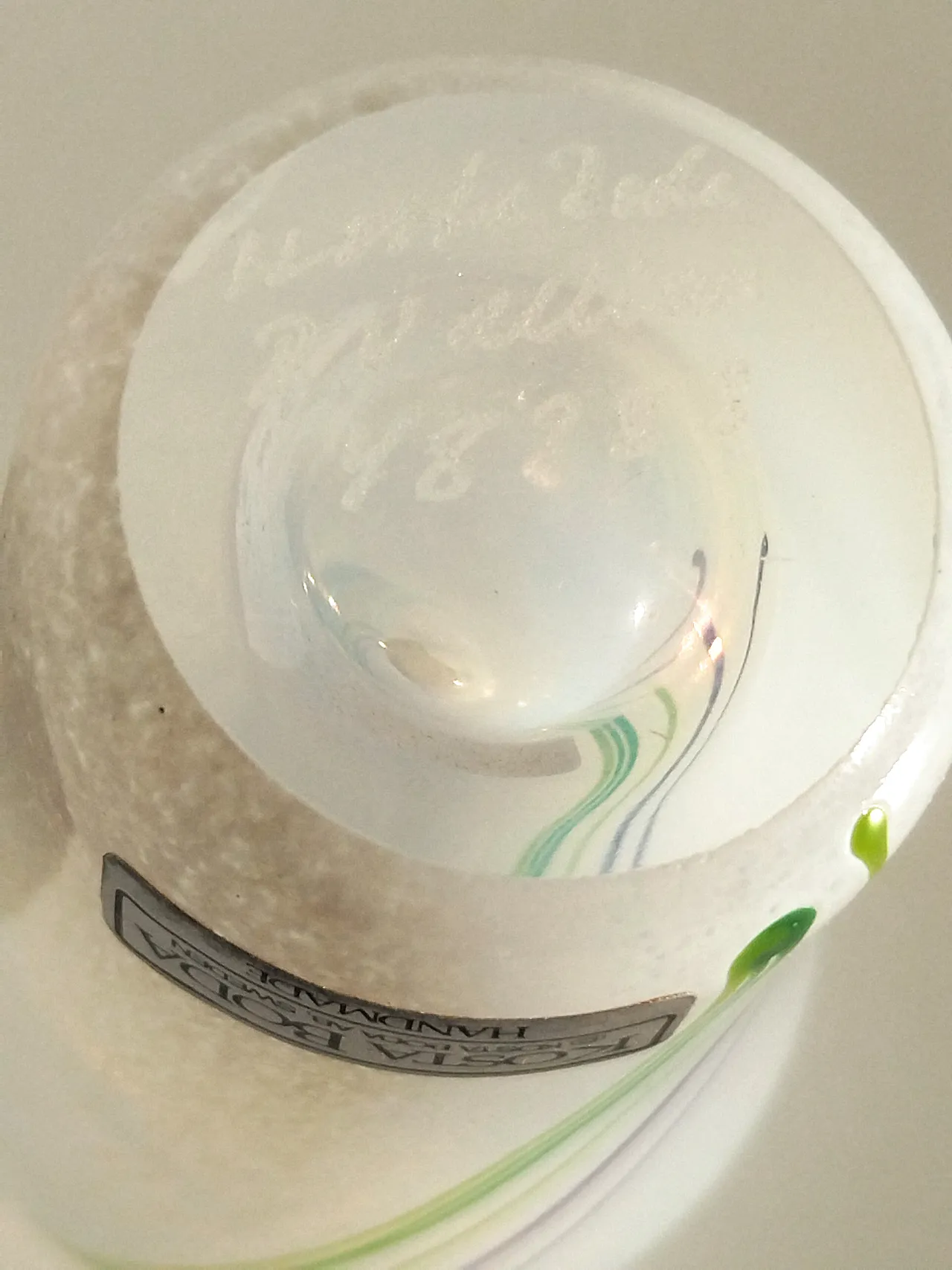 Rainbow blown glass vase by Kosta Boda 14