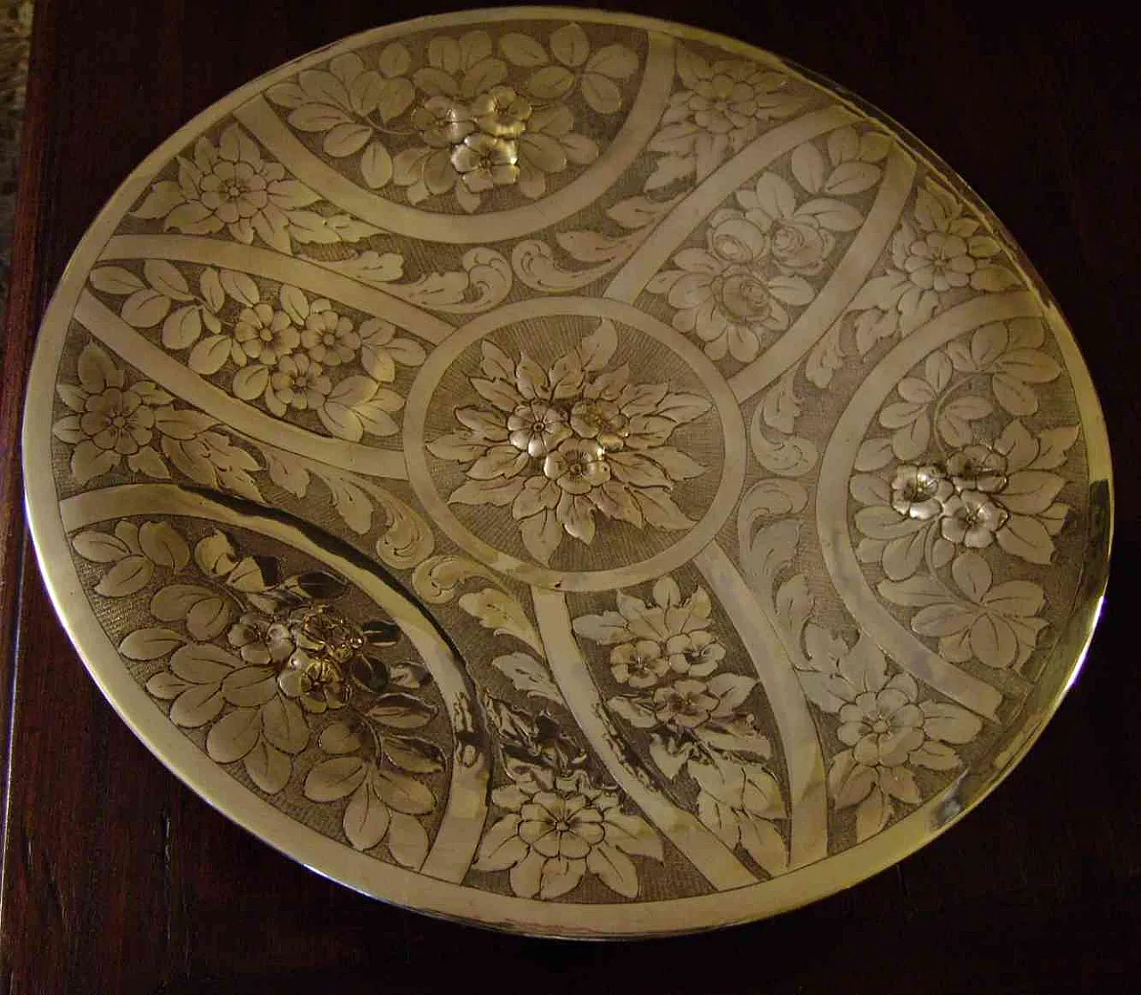 Silver-plated copper centerpiece tray, 1900s 6
