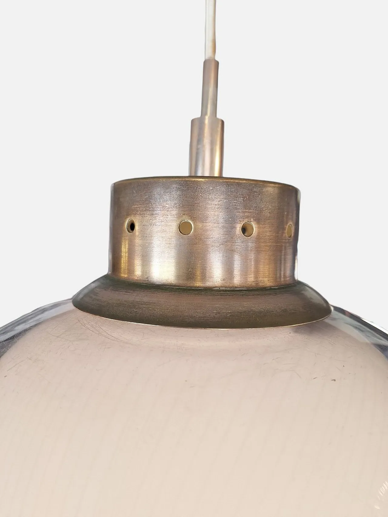 Pendant lamp in glass, plastic and nickel-plated brass, 1960s 6