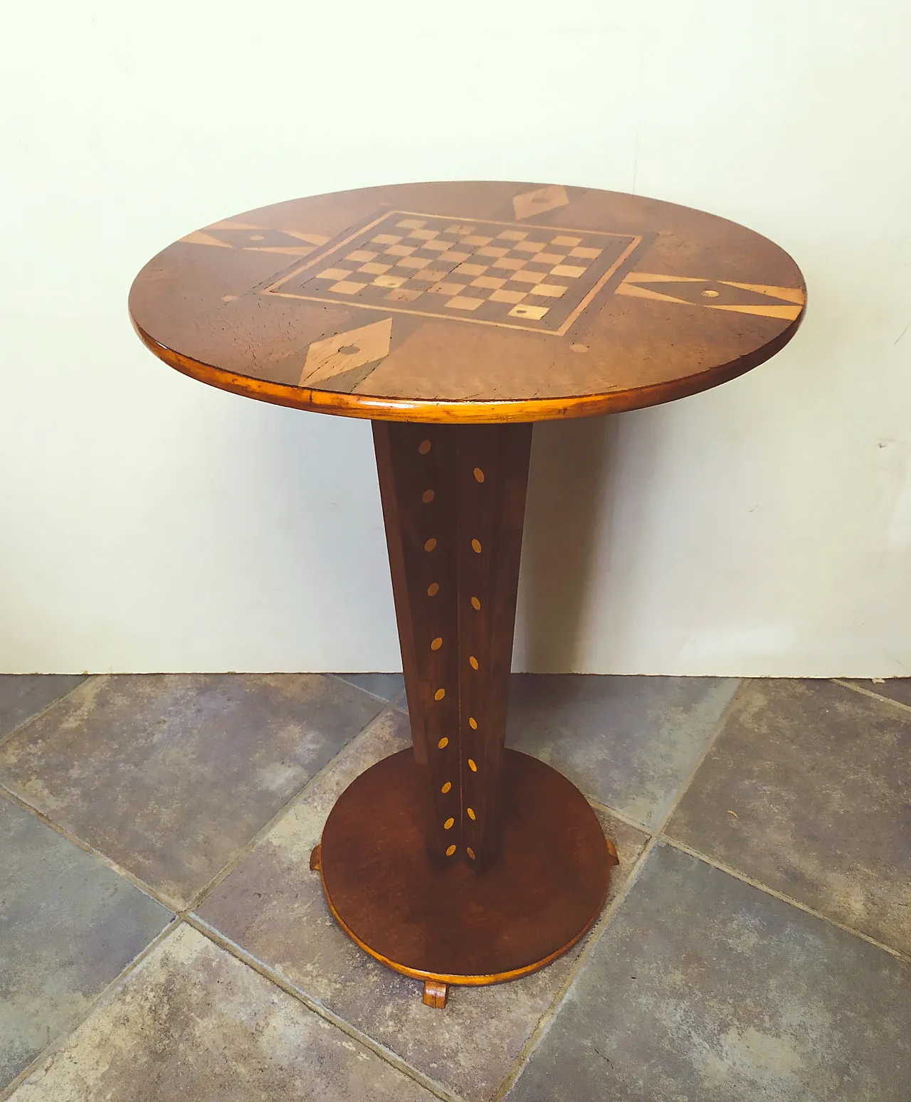 Tavolino rotondo da gioco Art Déco, 1920 10