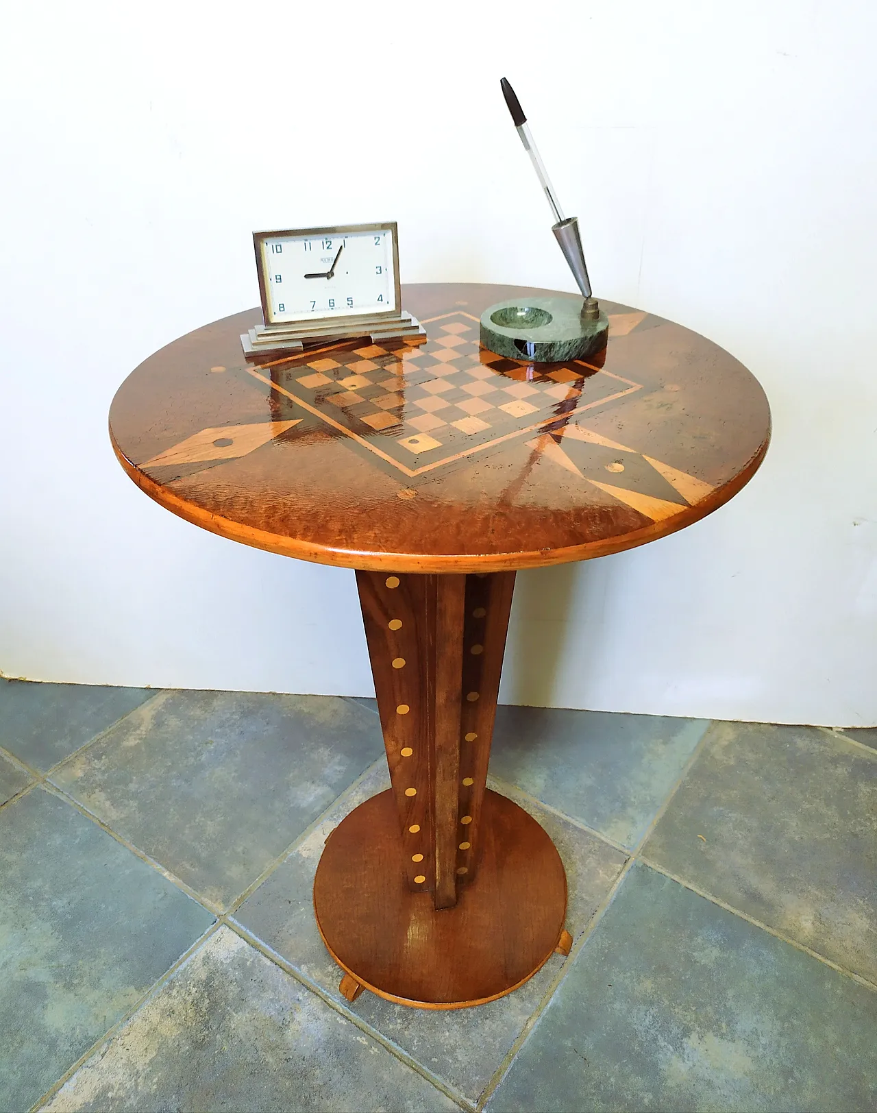 Tavolino rotondo da gioco Art Déco, 1920 11