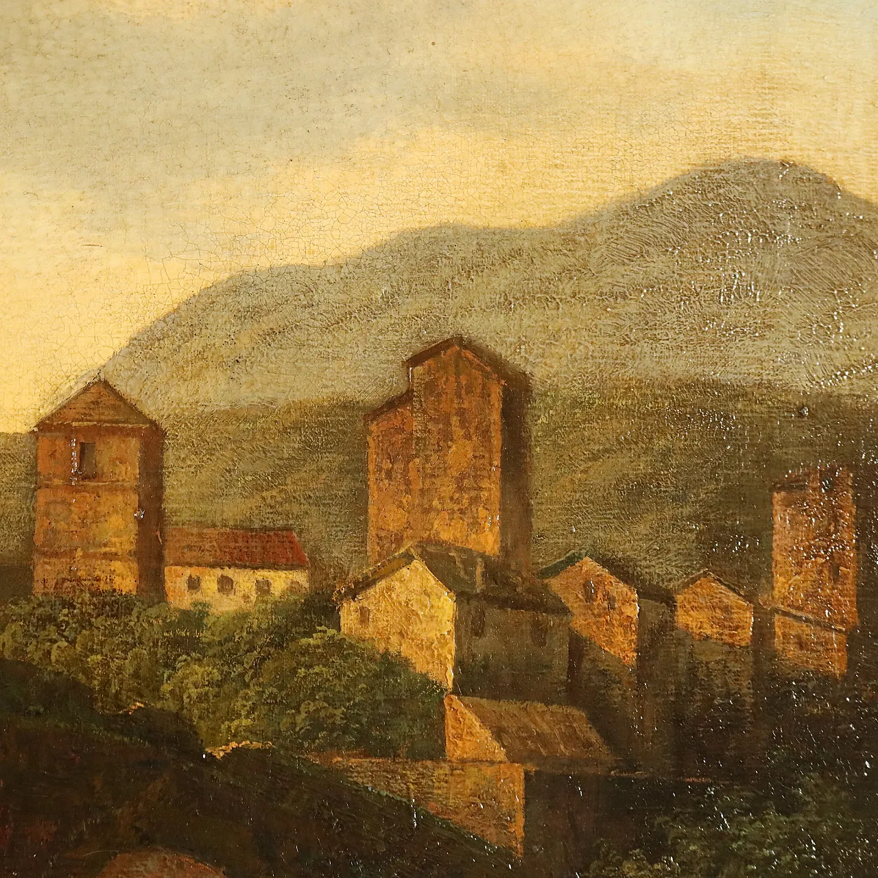 View of the Broken Bridge in Rome, oil on canvas, 1960s 9