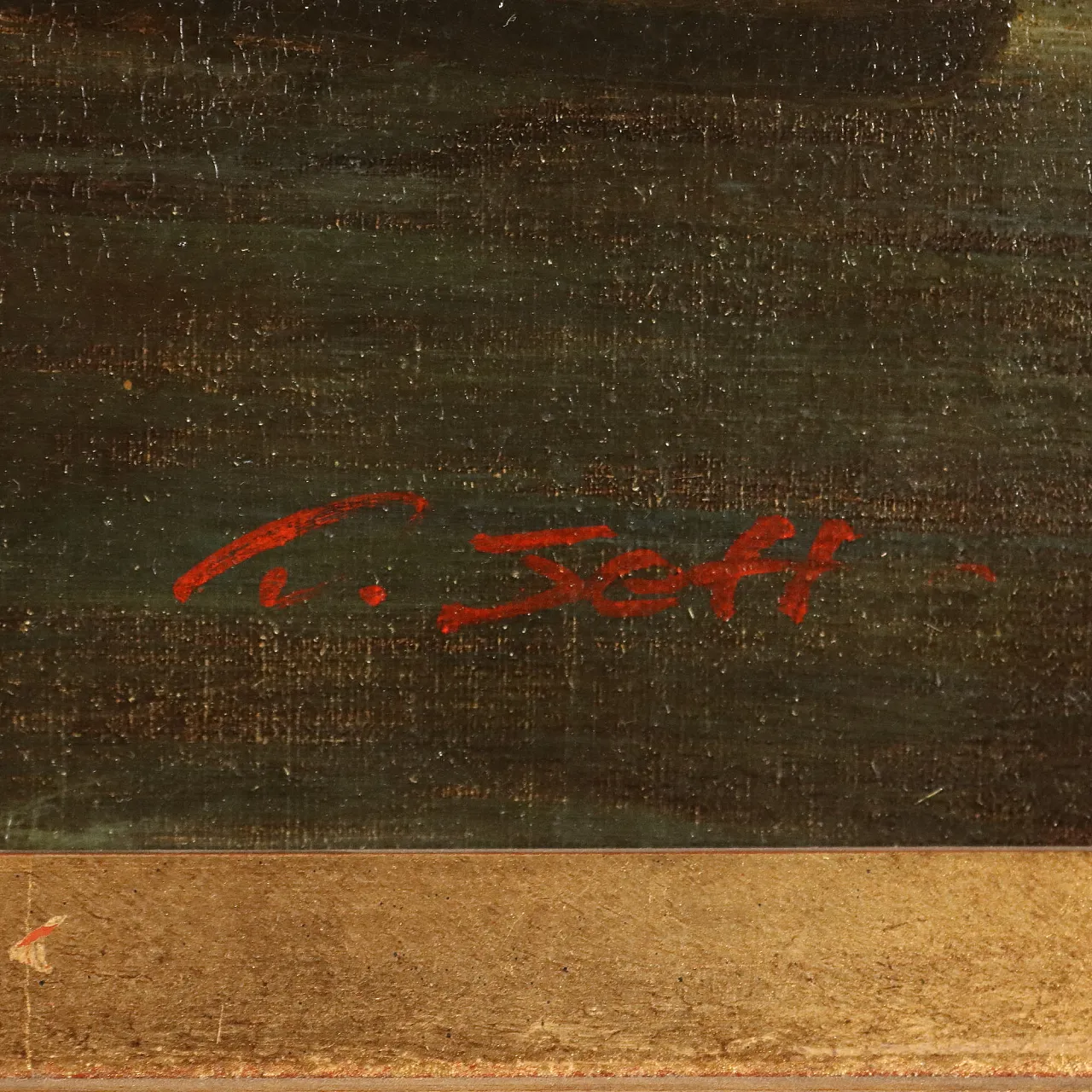 View of the Broken Bridge in Rome, oil on canvas, 1960s 10