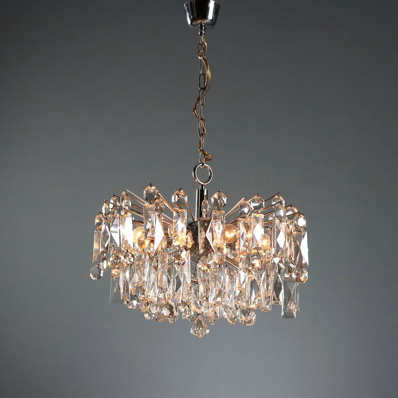 Lamp with glass pendants, 1970s 1