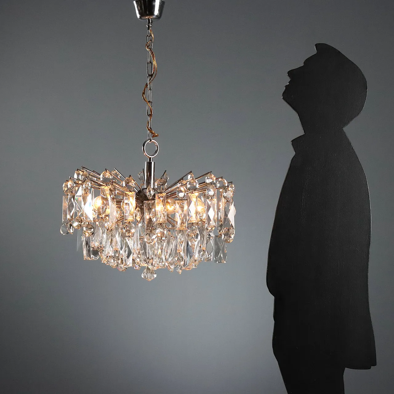 Lamp with glass pendants, 1970s 3