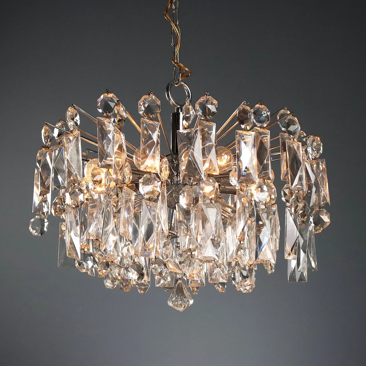 Lamp with glass pendants, 1970s 4