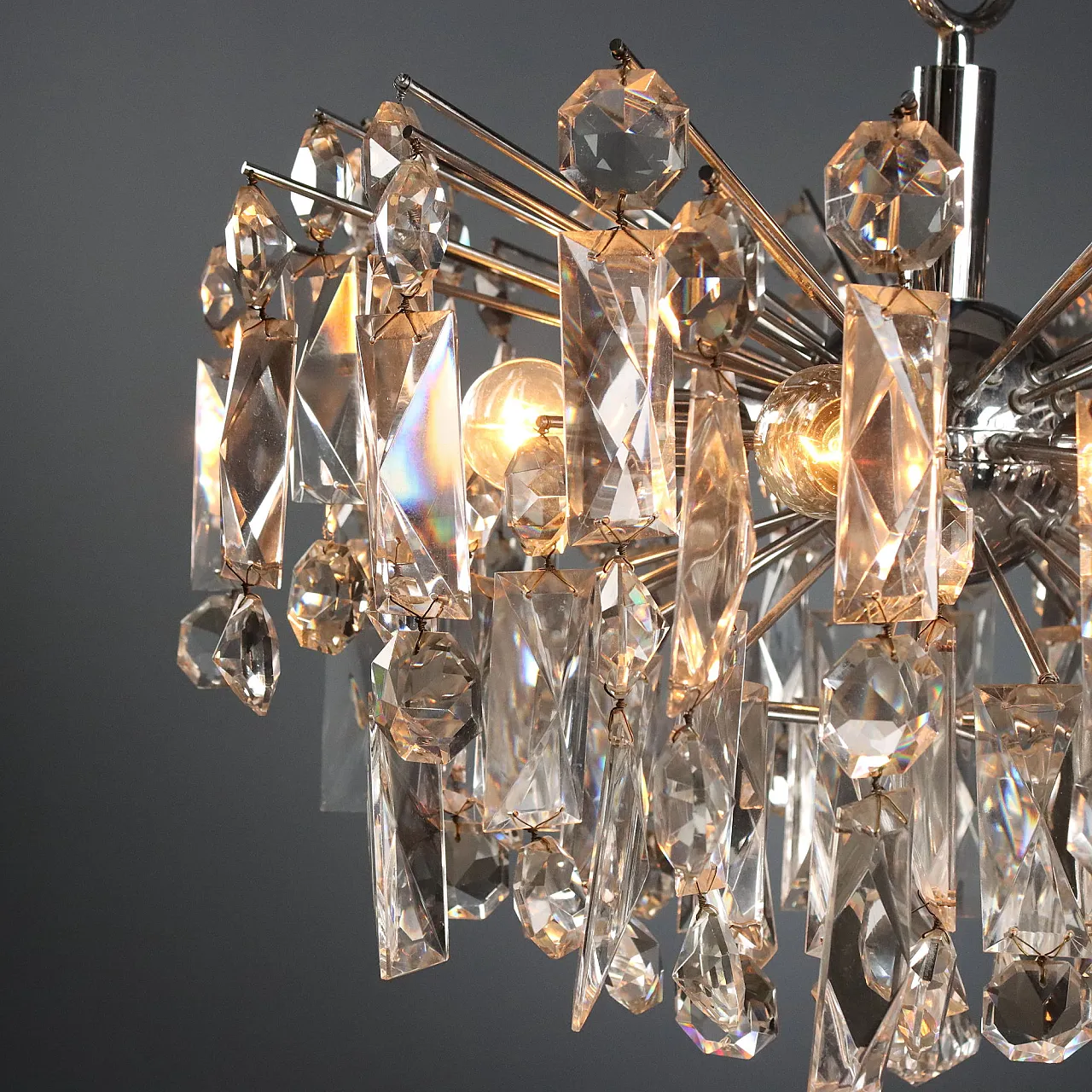 Lamp with glass pendants, 1970s 5