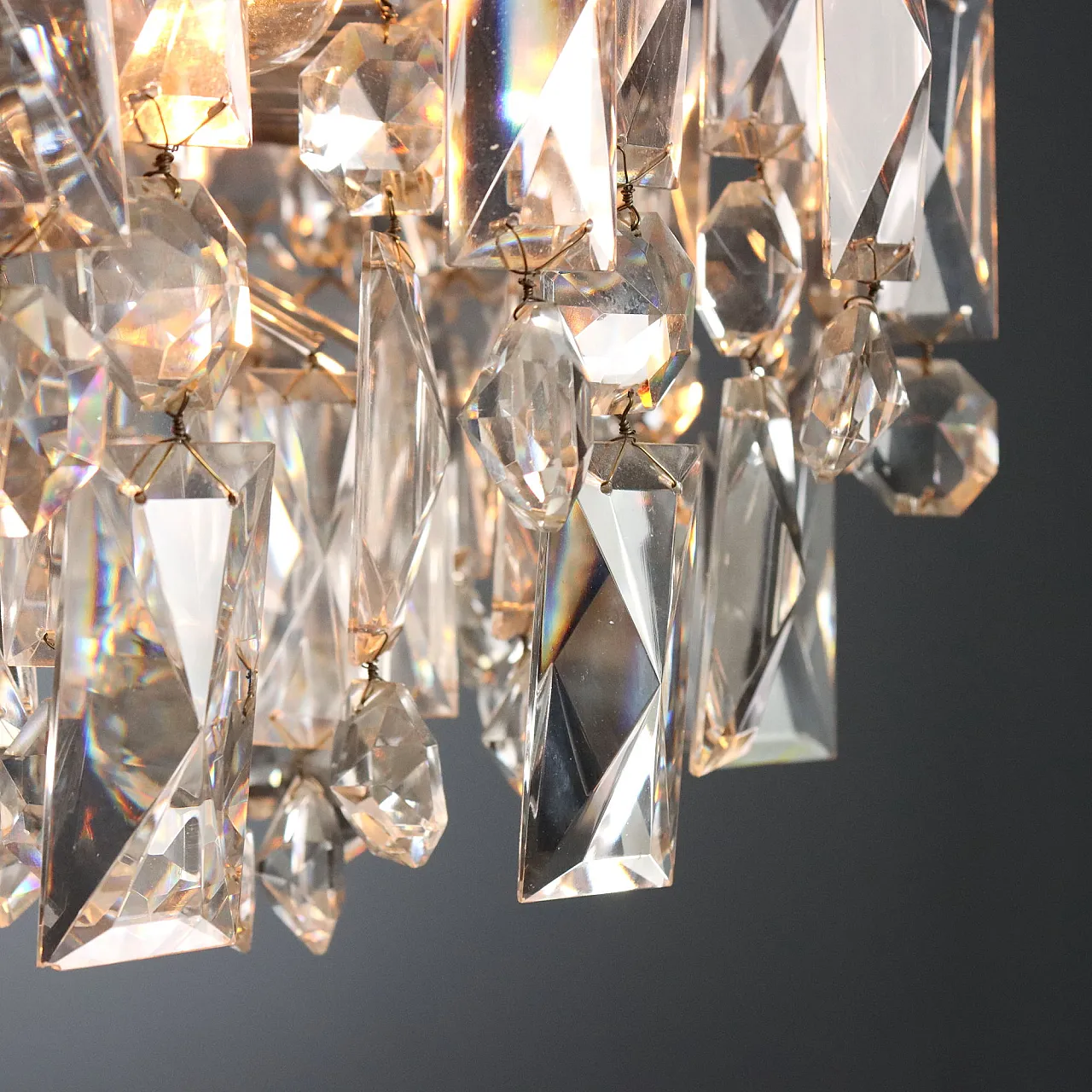 Lamp with glass pendants, 1970s 6
