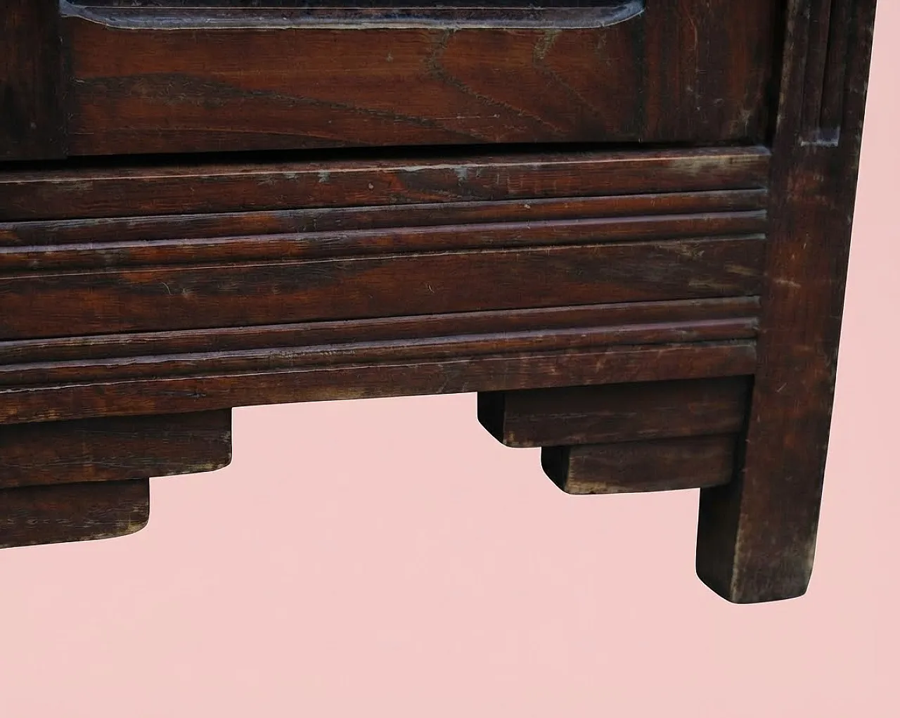 Pair of oak bedside tables, Art Nouveau, 19th century 6