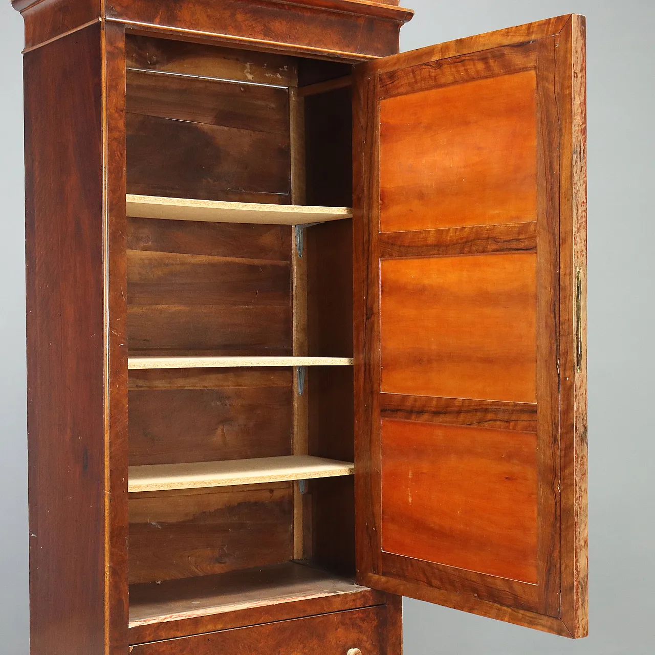 Louis Philippe wardrobe in walnut and walnut burl, 19th century 3