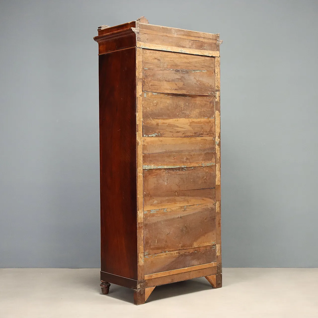 Louis Philippe wardrobe in walnut and walnut burl, 19th century 9