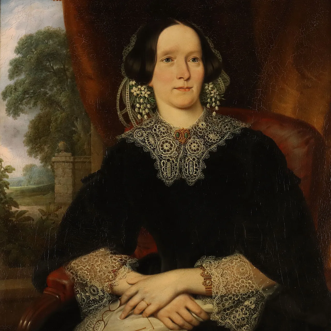 Portrait of a Lady, oil on canvas, 19th century 3