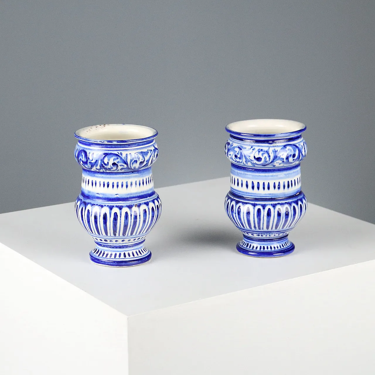 Coppia Albarelli in Maiolica di Lodi, '900 1