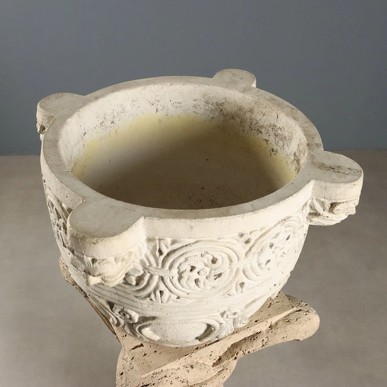 Stone column with decorated vase, 20th century 10