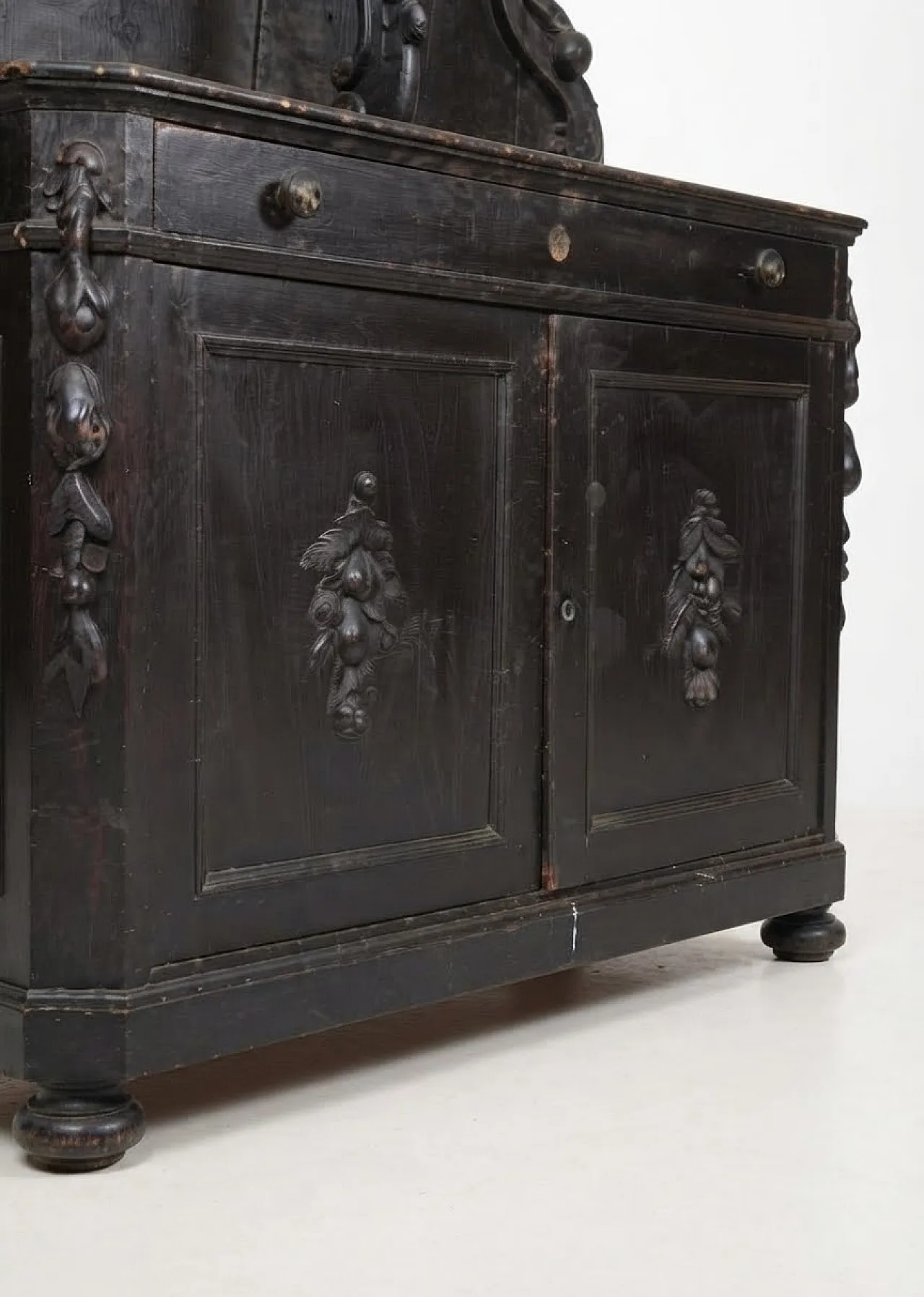 Black wood sideboard with stand, 19th century 2