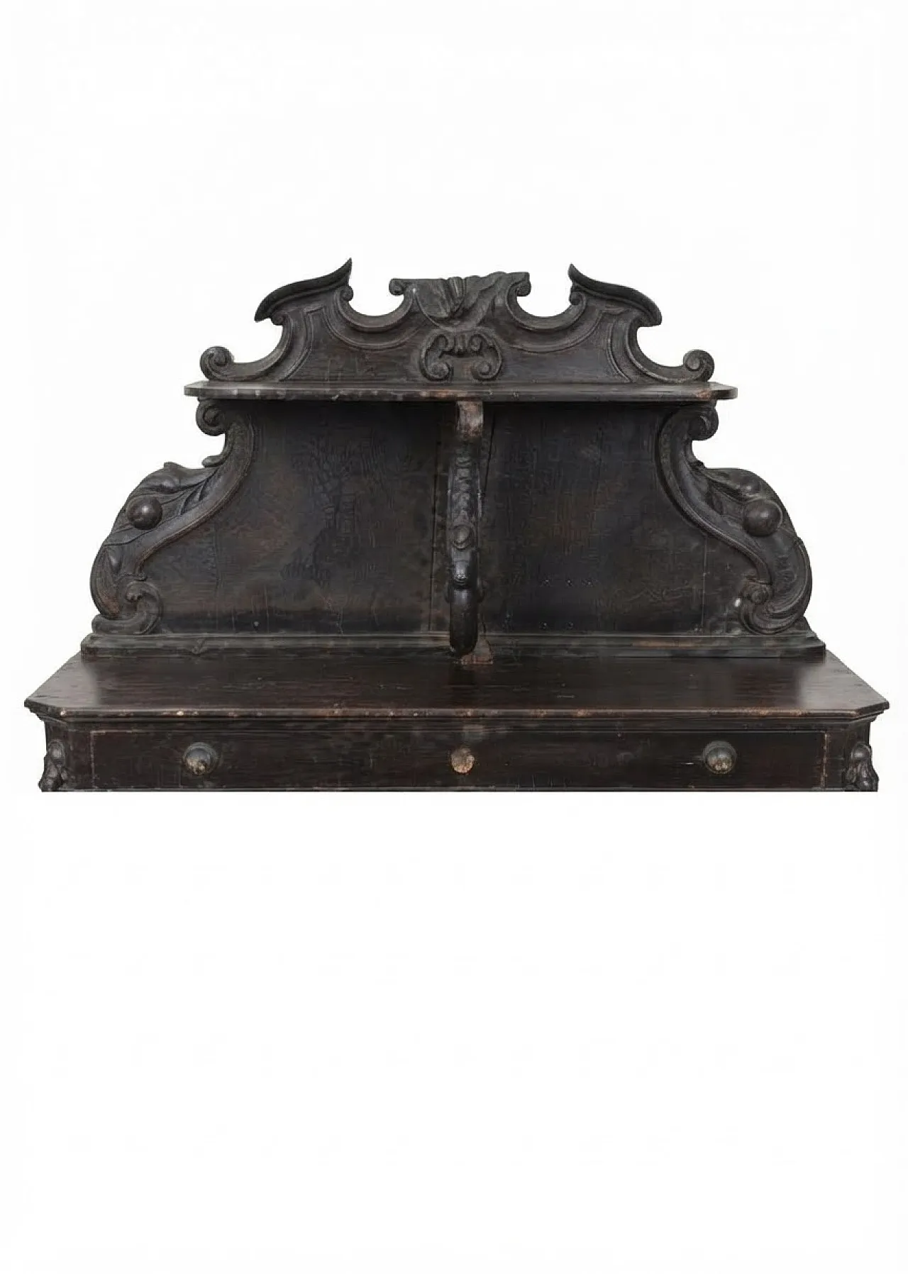Black wood sideboard with stand, 19th century 8