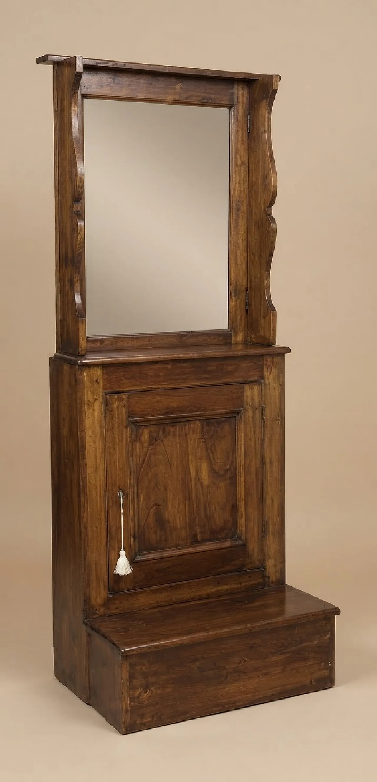 Poplar kneeler with retractable mirror, 19th century 2