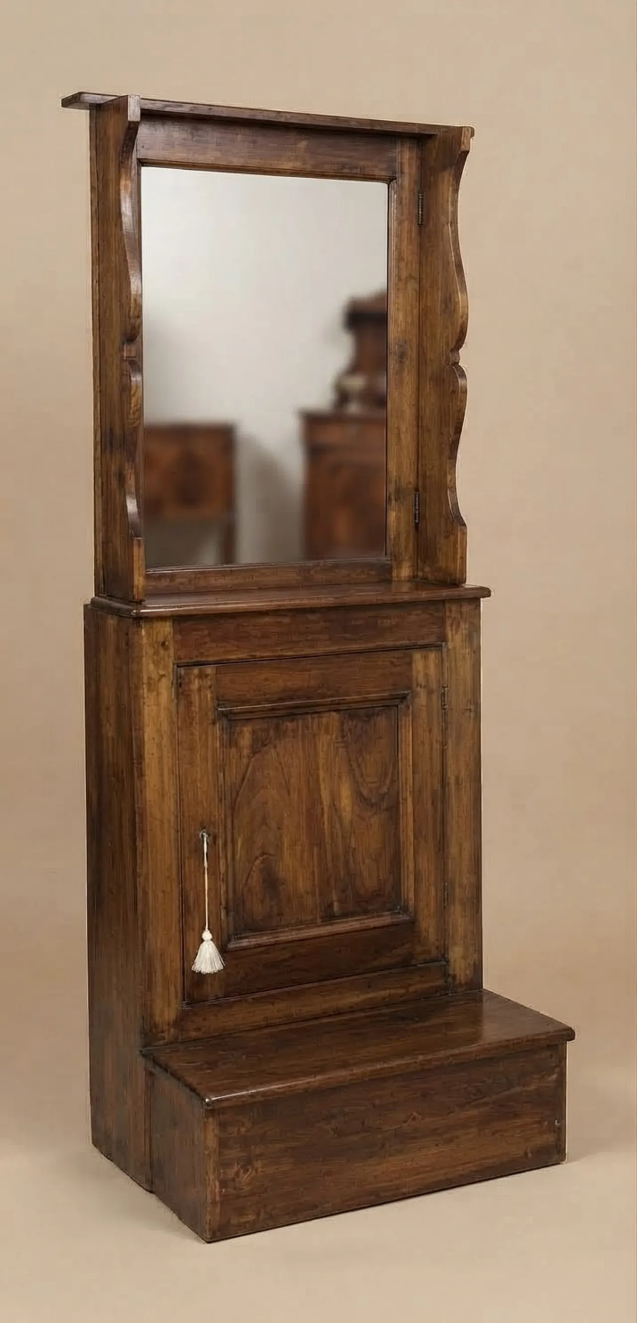 Poplar kneeler with retractable mirror, 19th century 6