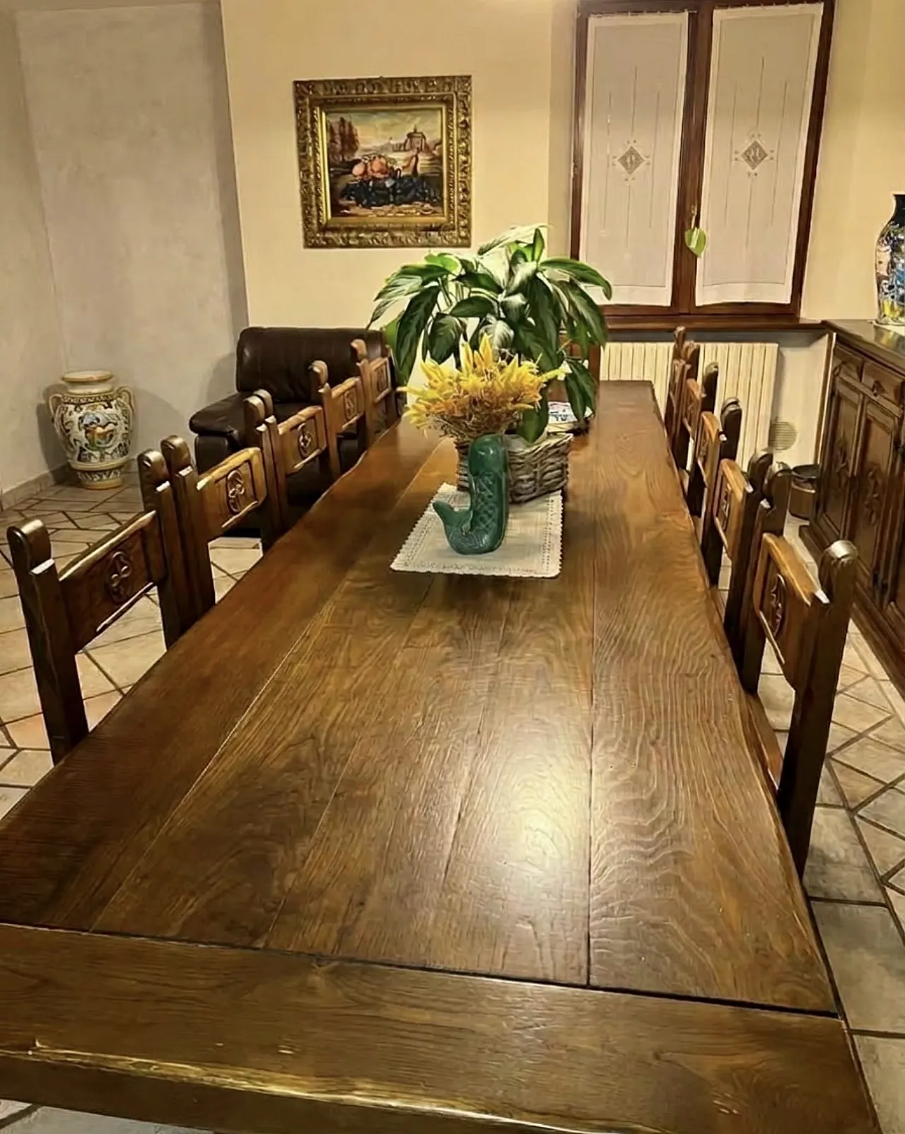 Tarpac Table with 12 Chairs from the Antiche Dimore collection, 1980s 2