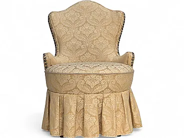 1960s, Danish cocktail lounge chair, jacquard fabric, beech wood.