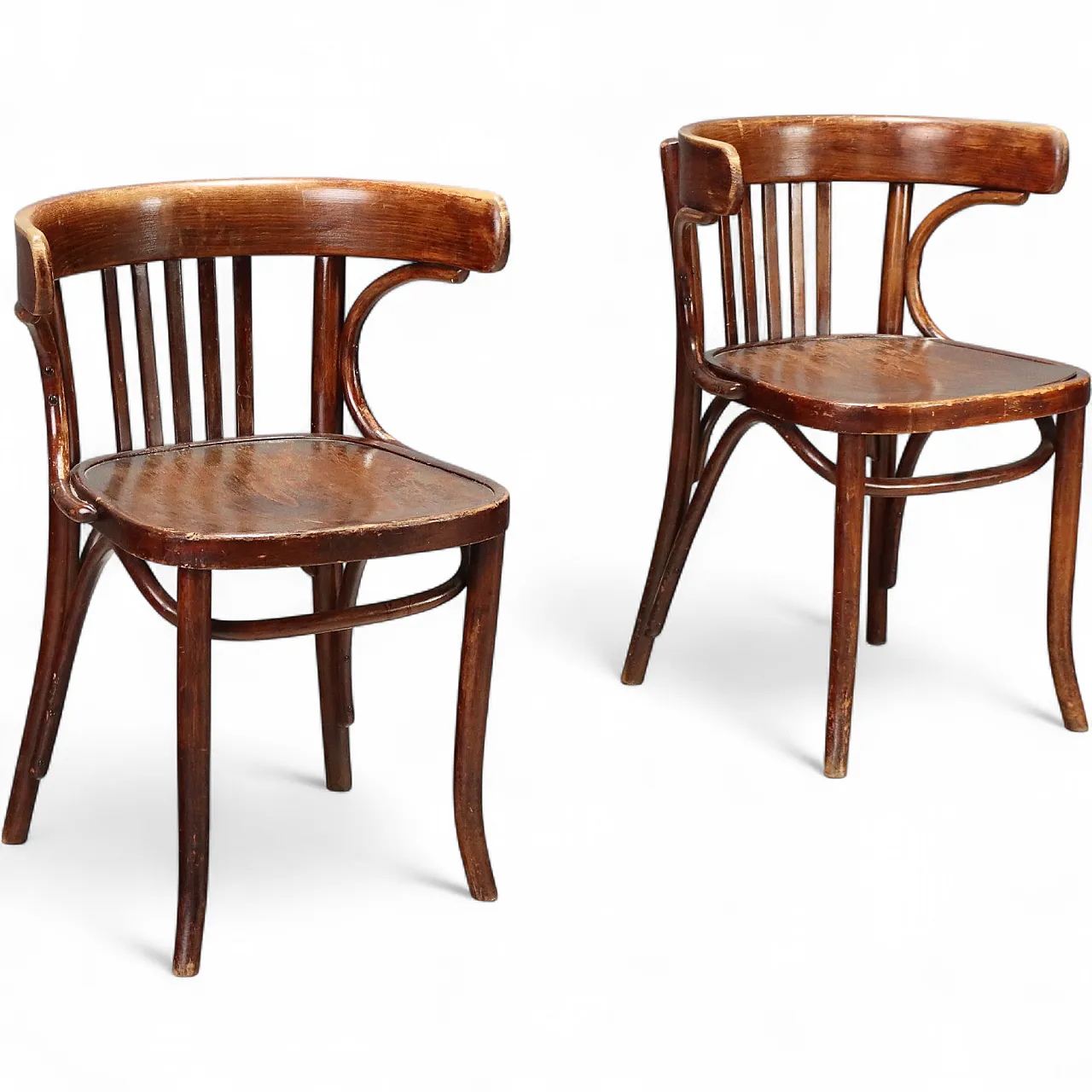 Coppia di poltroncine Thonet in faggio ricurvo, primo '900 10